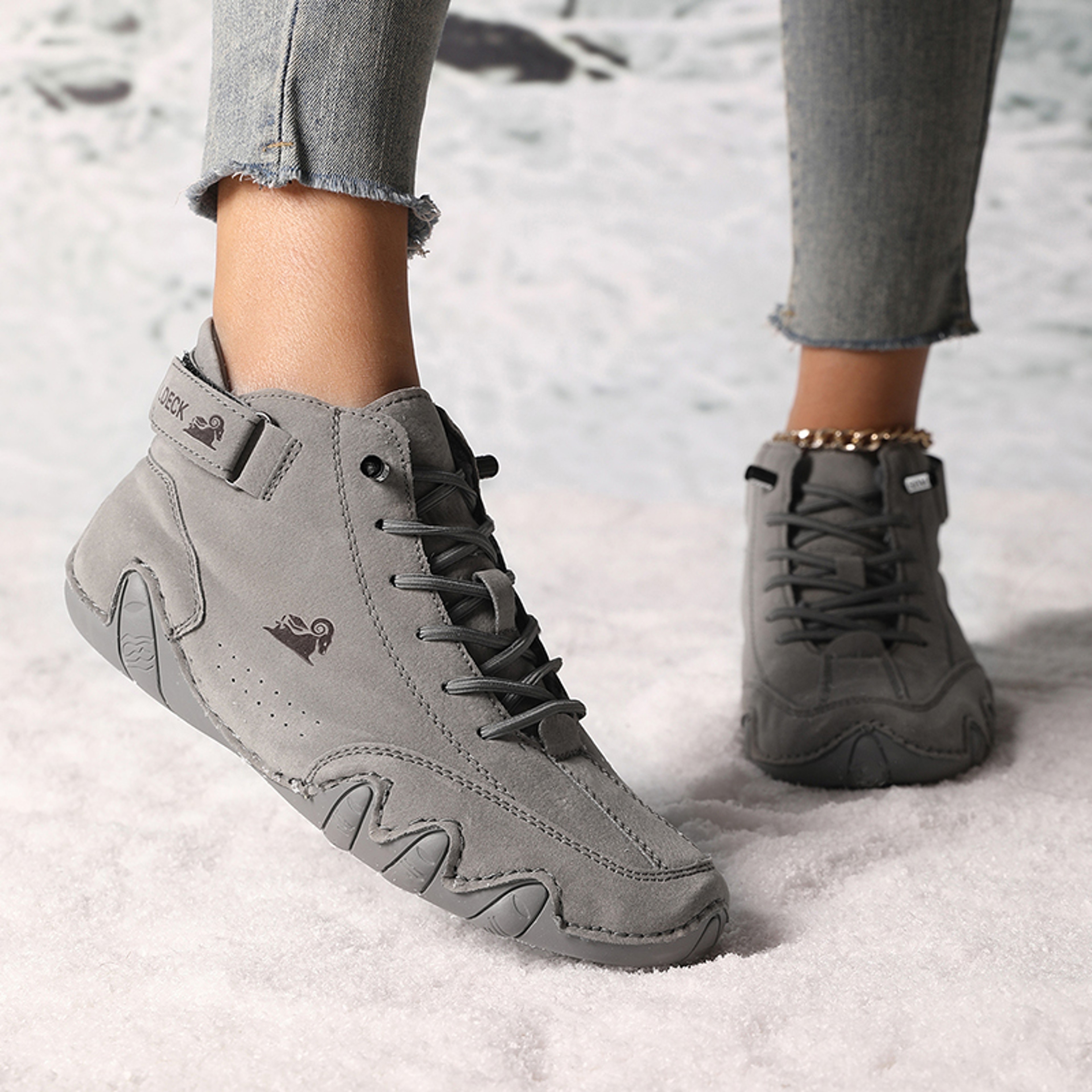 Luxury Winter Boots Waterproof Leather Ankle Boots For Women Comfortable Warm Fur Snow Boot 5