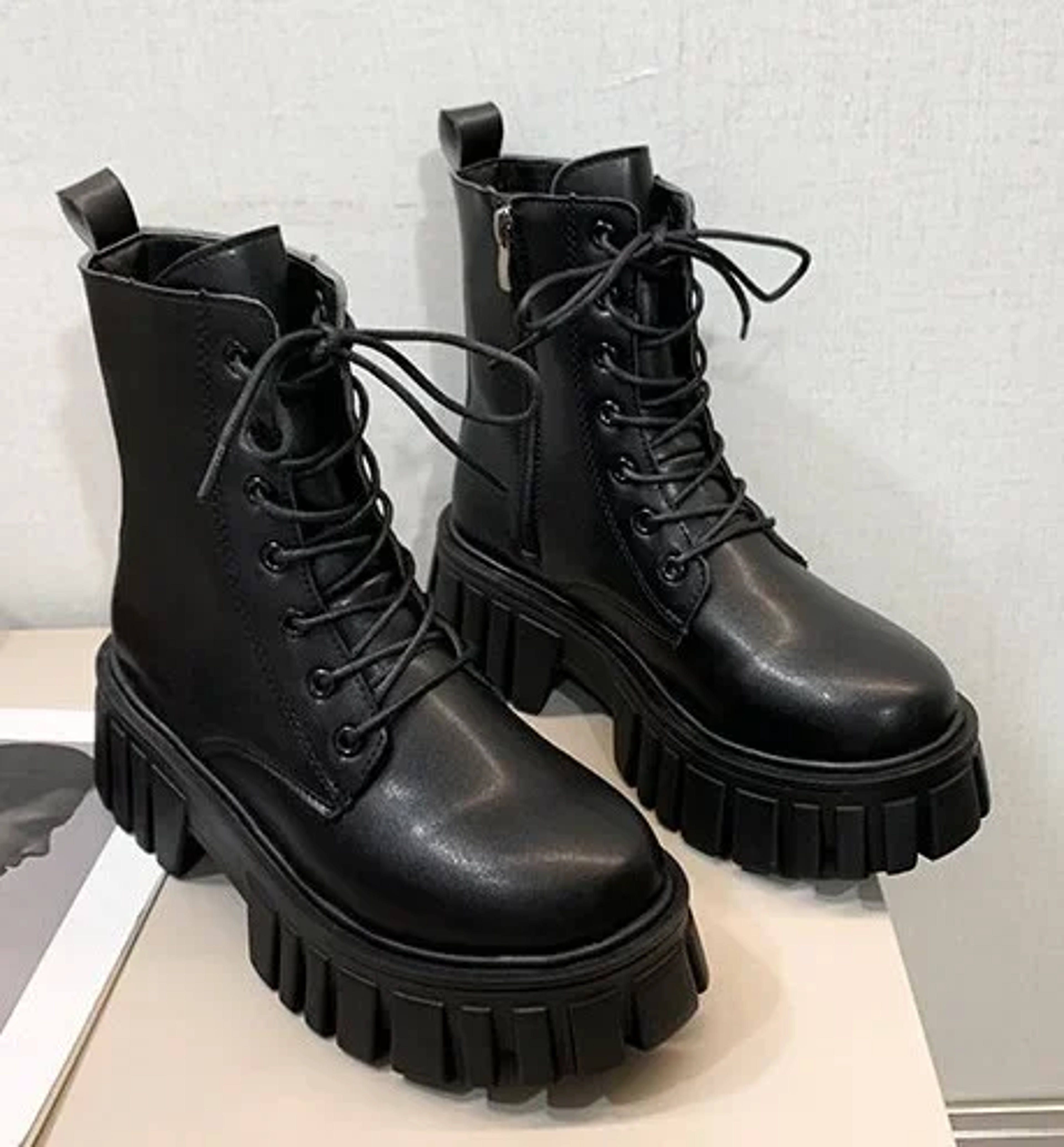 New Winter Boots Female Casual Ankle Boots Thick Heeled Midcalf Boots British Style With Thick Bott 0