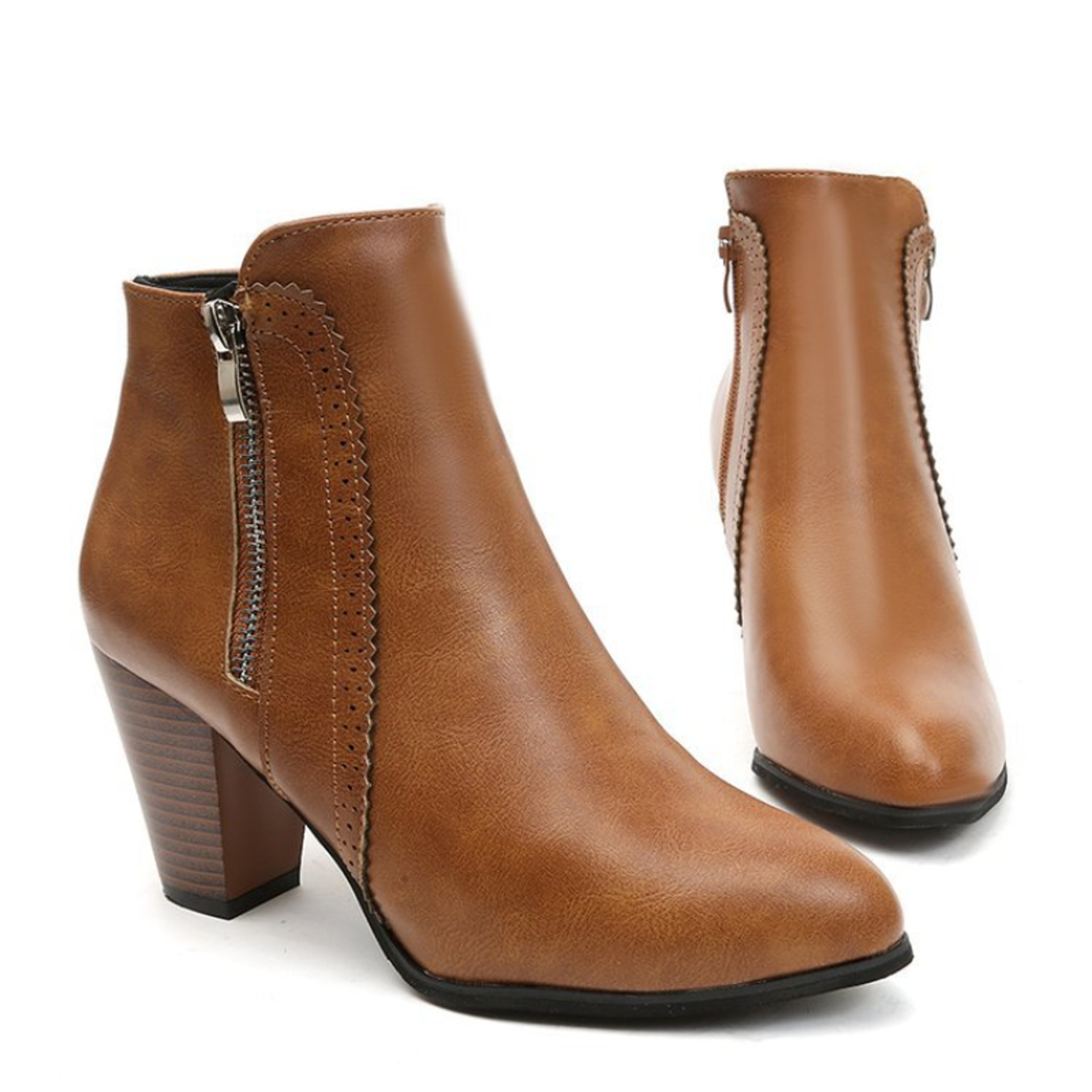 Retro Zipper Fashion Boots New Autumn Ladies Boot Coarse Heeled Non-Slip Outdoor Comfort Casual Women's Shoes – view 3