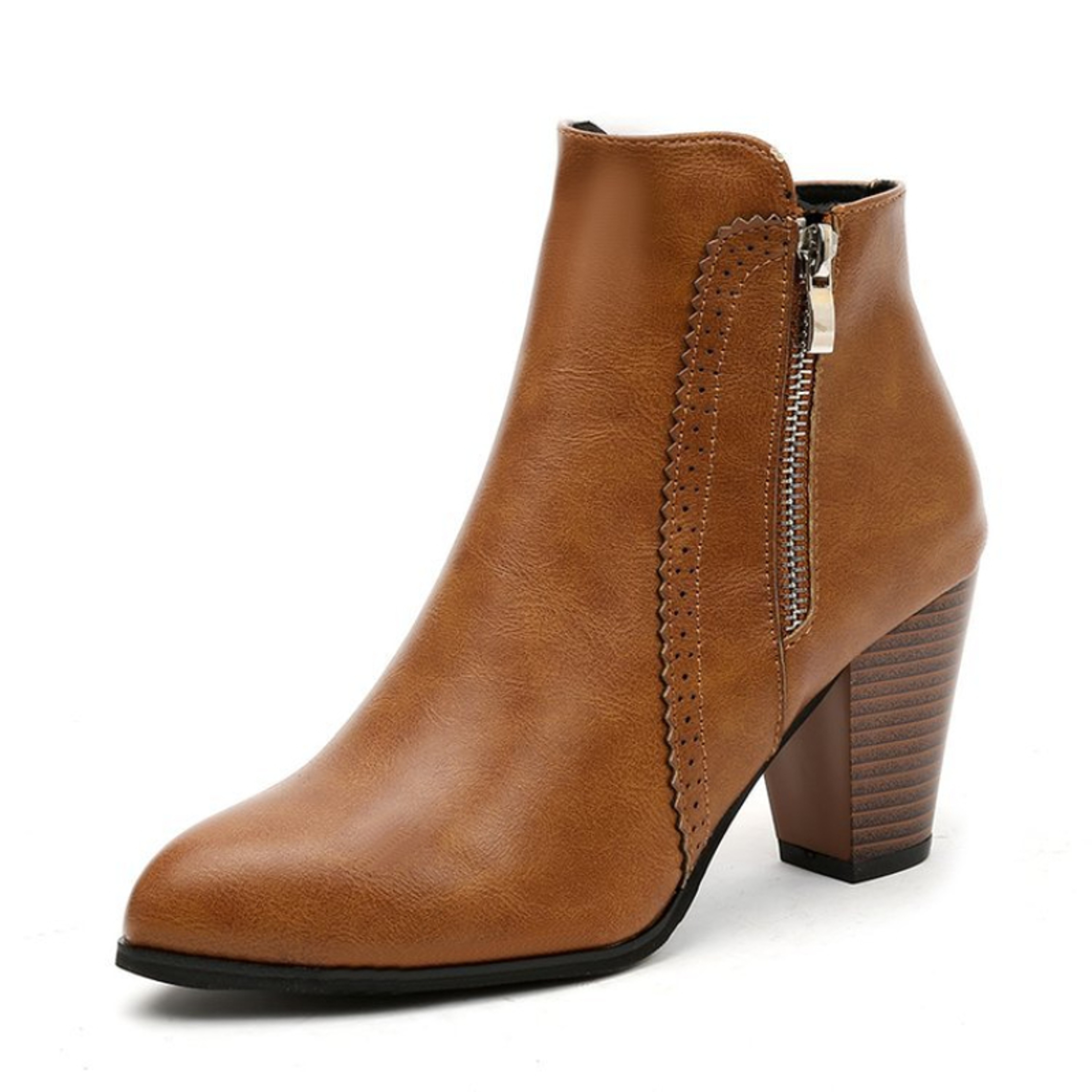 Retro Zipper Fashion Boots New Autumn Ladies Boot Coarse Heeled Non-Slip Outdoor Comfort Casual Women's Shoes – view 5