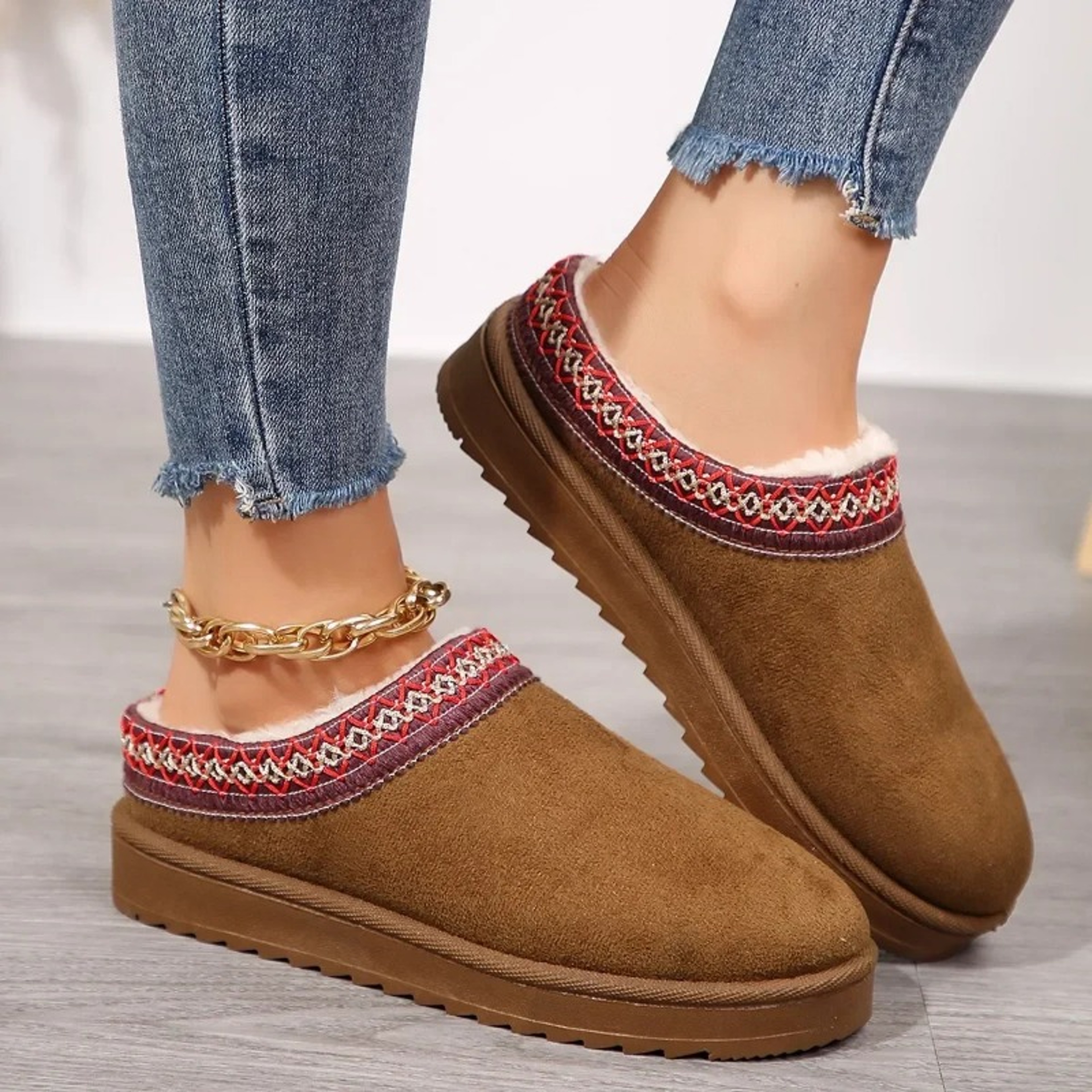 Cashmere Warm Uggs Winter New Heelless Half Mop With Thick Sole 2