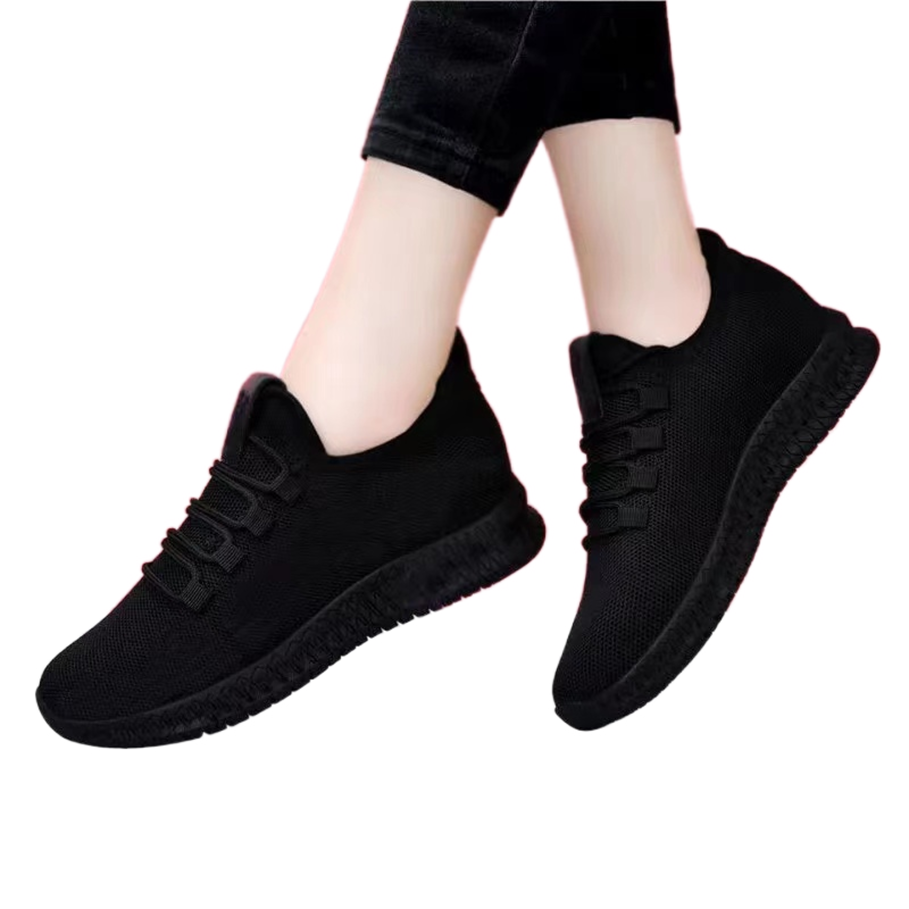 Women's Black Sneakers, Breathable Non-slip Platform Shoes, Korean Casual Running Shoes for Women – view 6