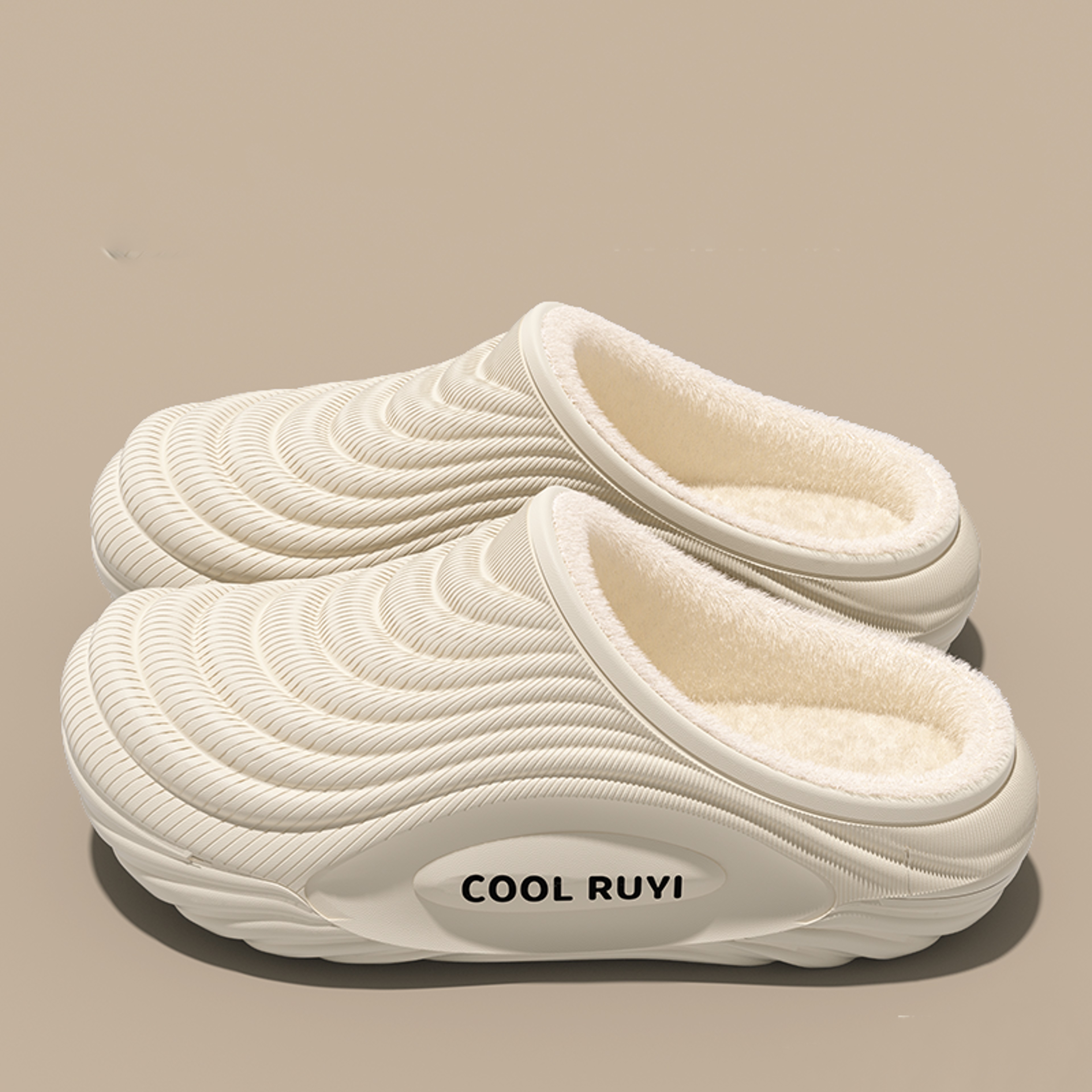Waterproof Eva Indoor Slippers Women Warm Long Plush Non Slip Thick Bottom Couples Furry Slides Sof 4