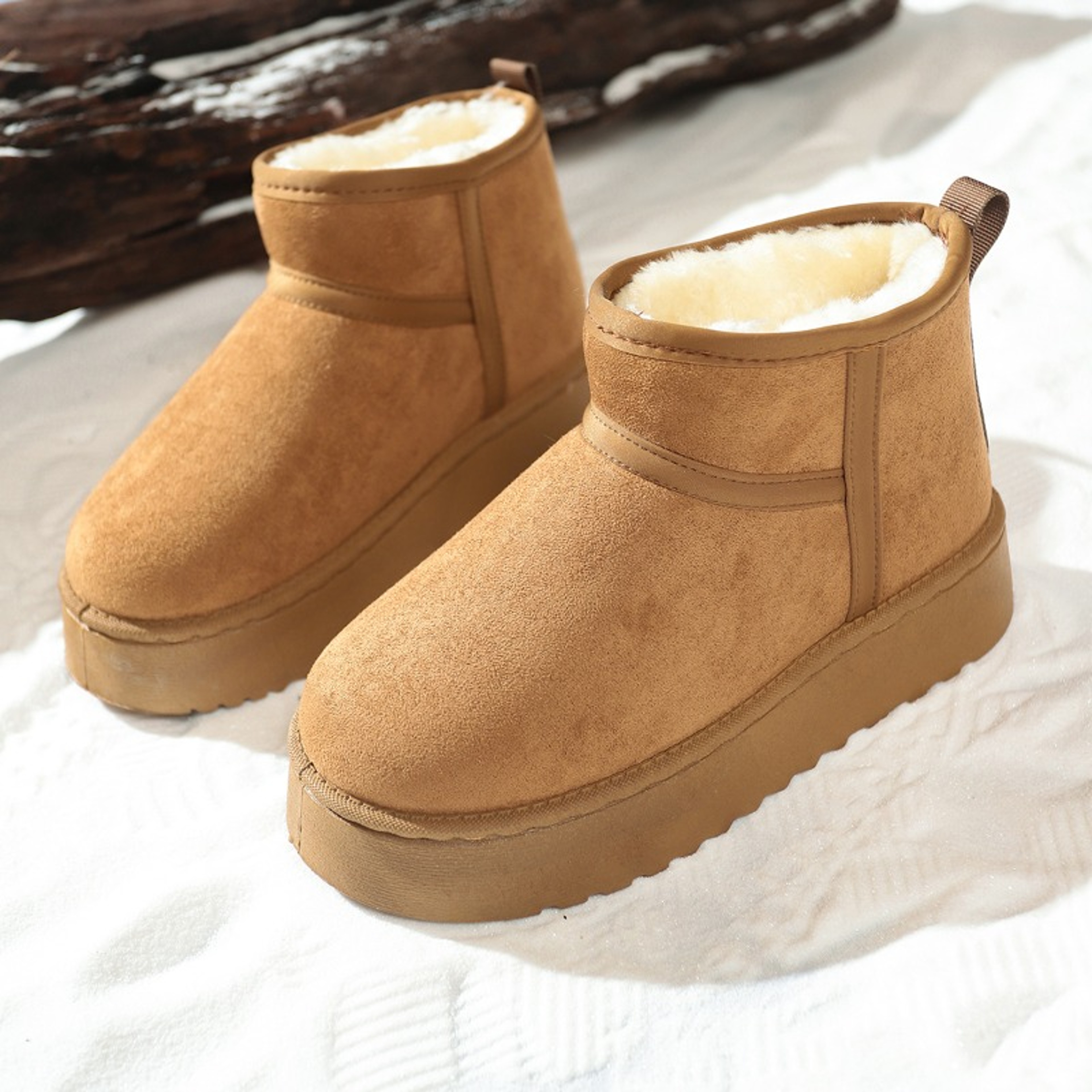 New Winter Warm Boots For Women Fashion Short Shoes With Real Sheepskin Wool Fur Snow Boots Comfort 0