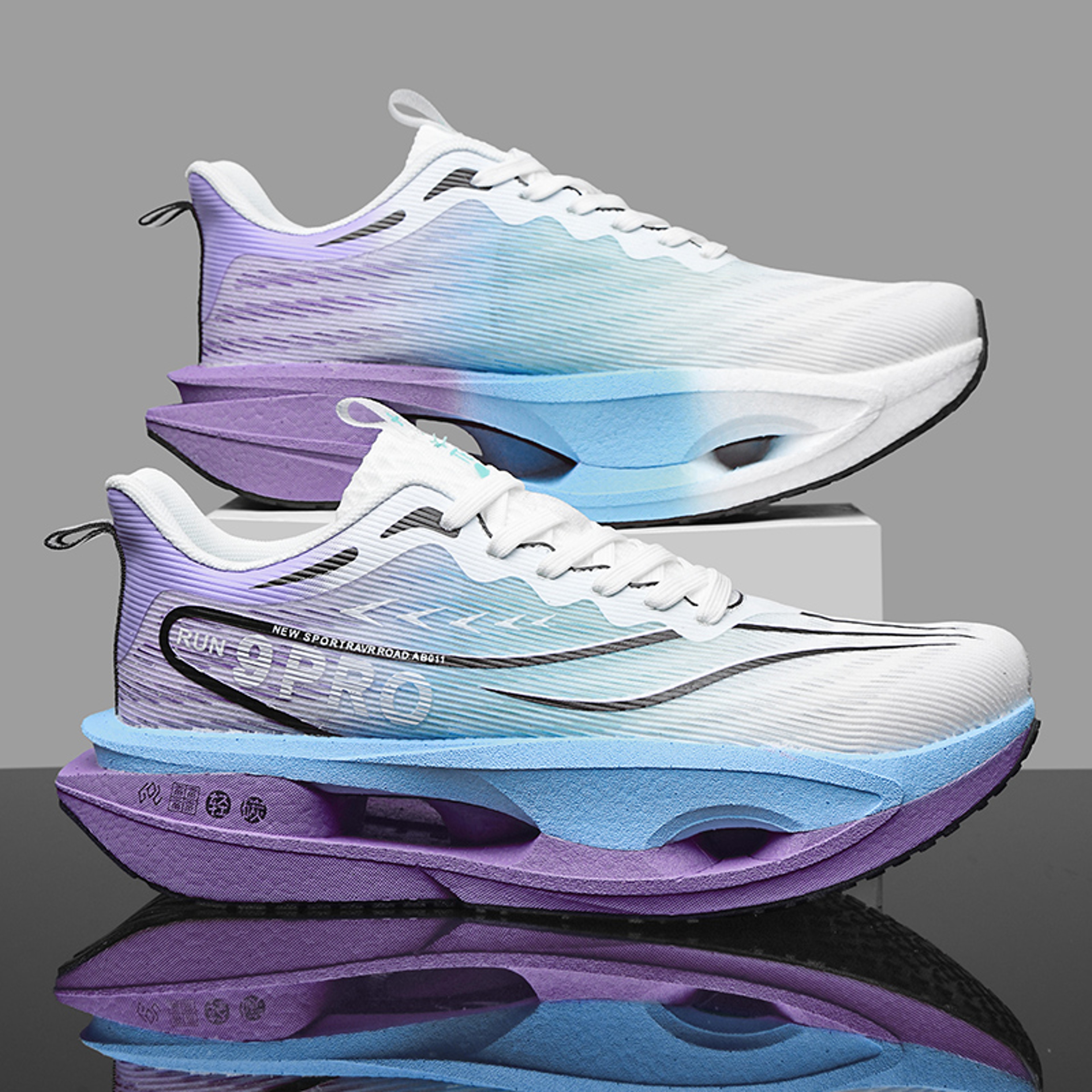 Mens Lightweight Running Shoes With Carbon Plate Soft Sole AntiSlip Sports Sneakers Casual Mesh Sho 4