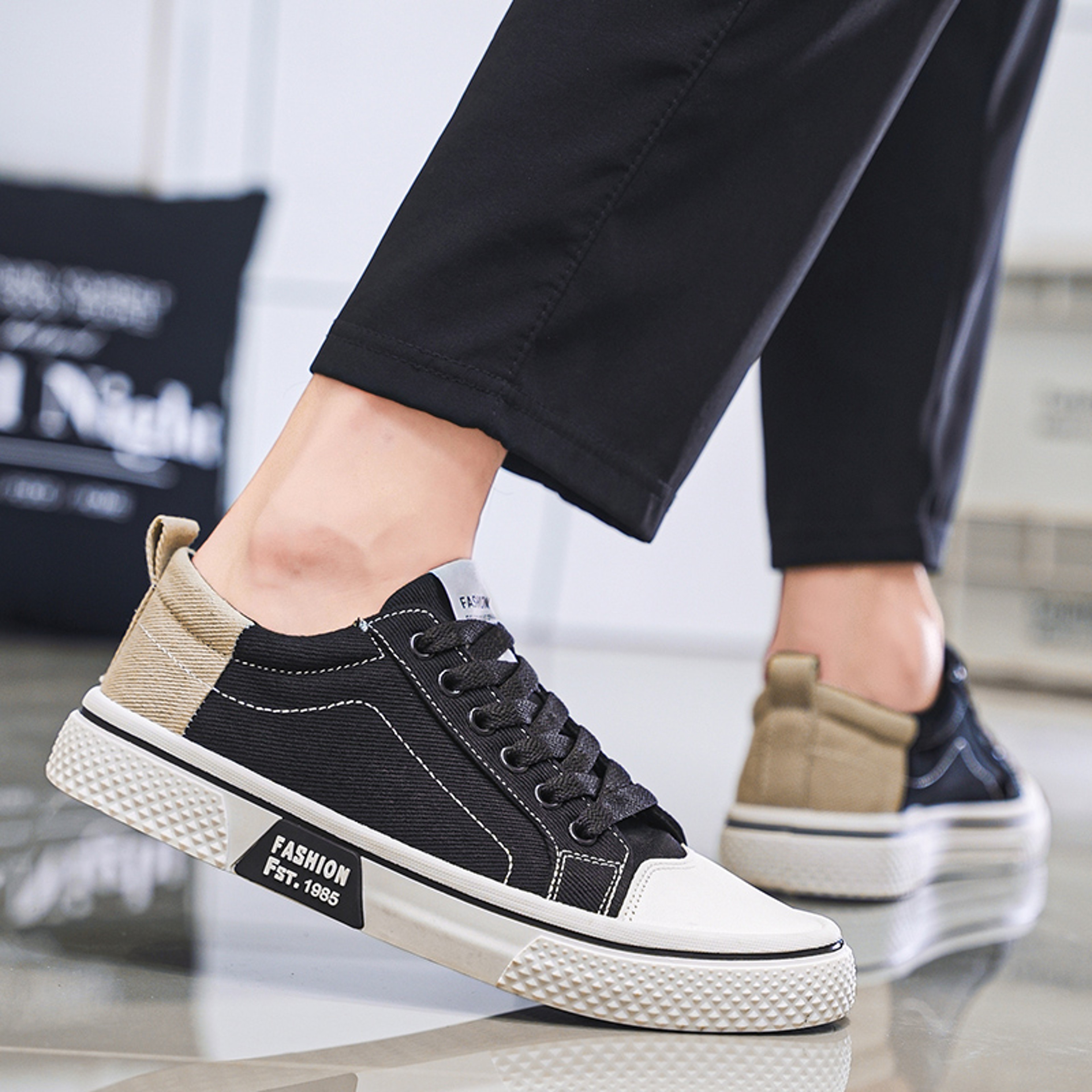 Fashionable Mens Canvas Shoes Light Breathable Casual Sports Board Shoes NonSlip Soft Sole For Four 1