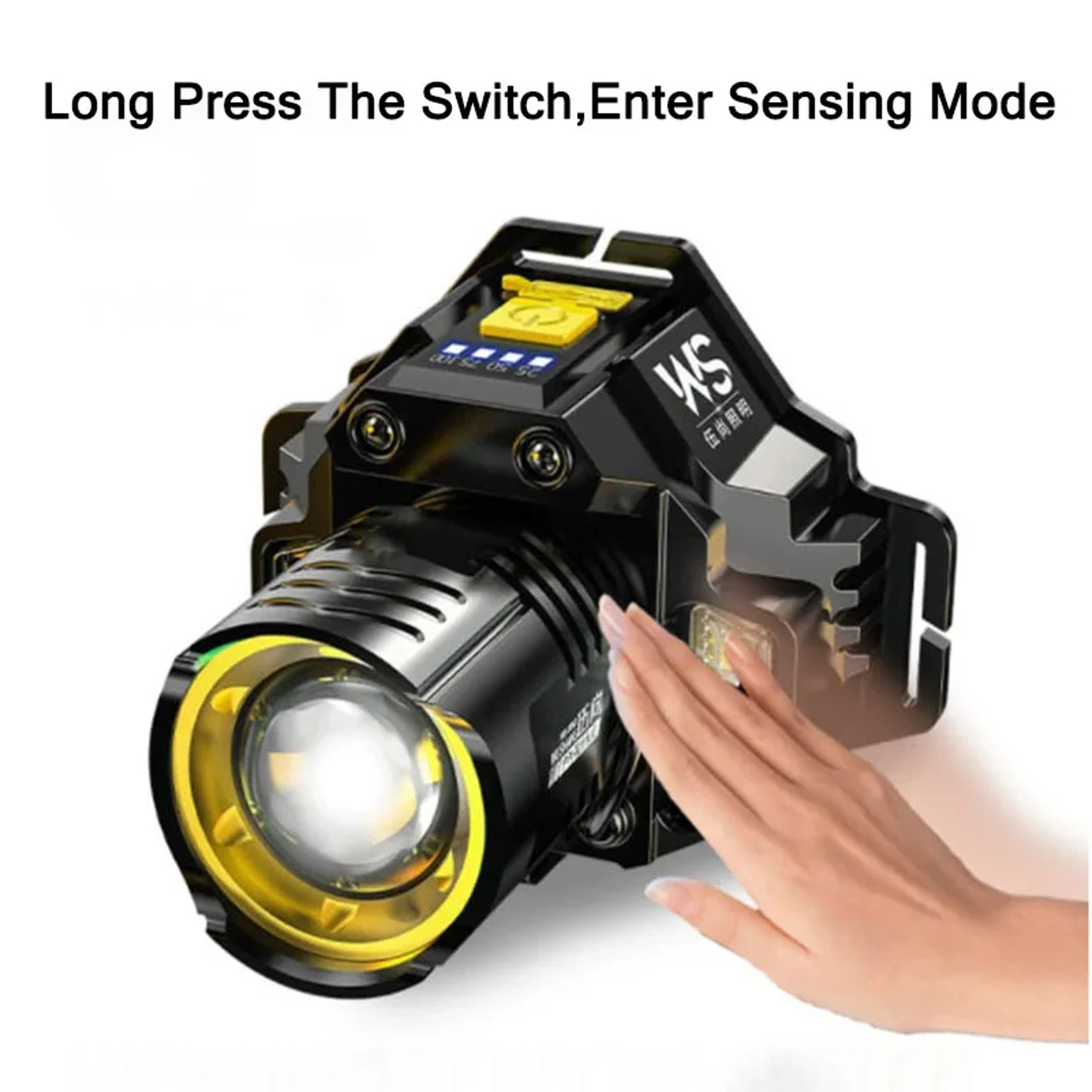 Rechargeable COB Head Flashlight Powerful LED Headlamp Motion Sensor Headlight High Power Head Lamp 0
