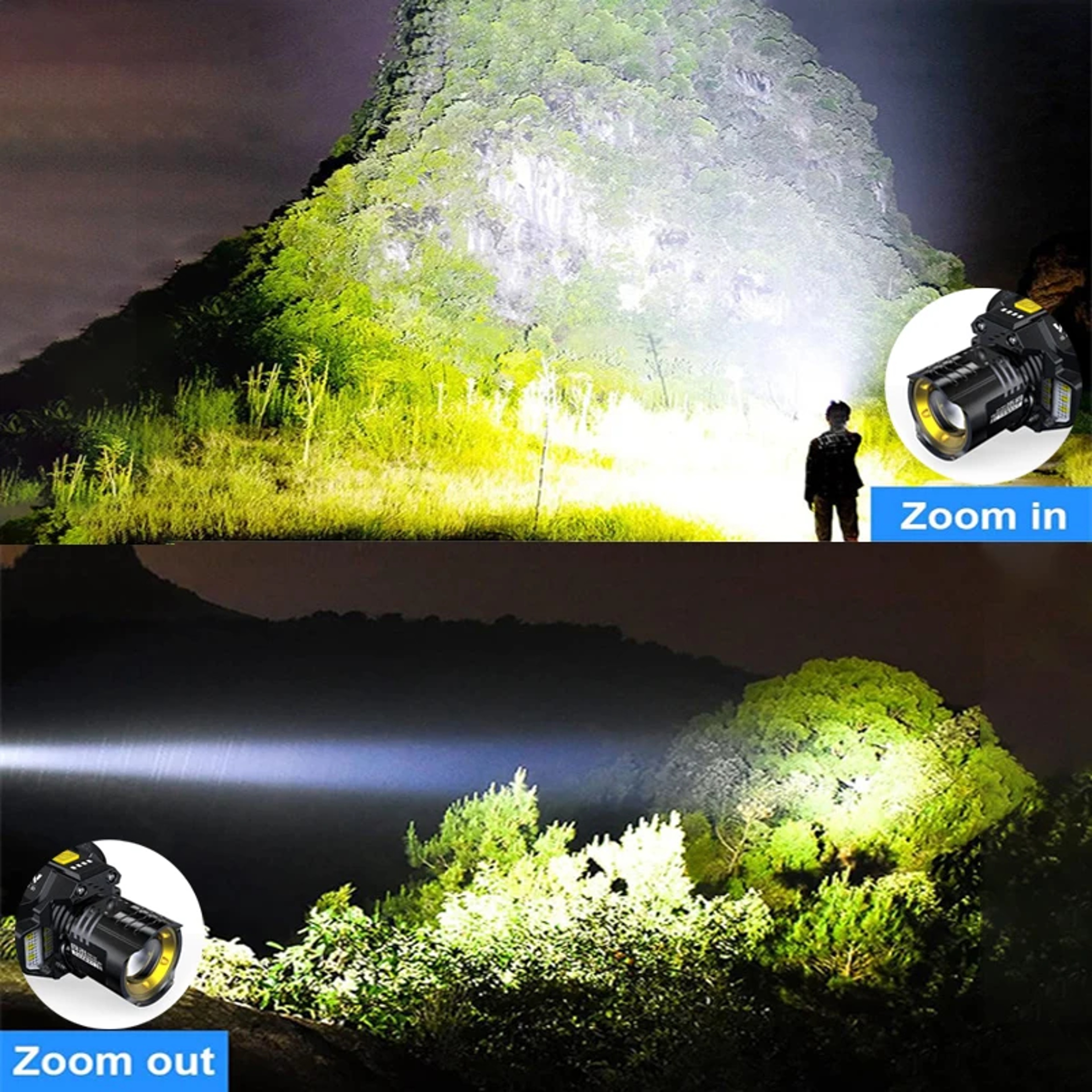 Rechargeable COB Head Flashlight Powerful LED Headlamp Motion Sensor Headlight High Power Head Lamp 3