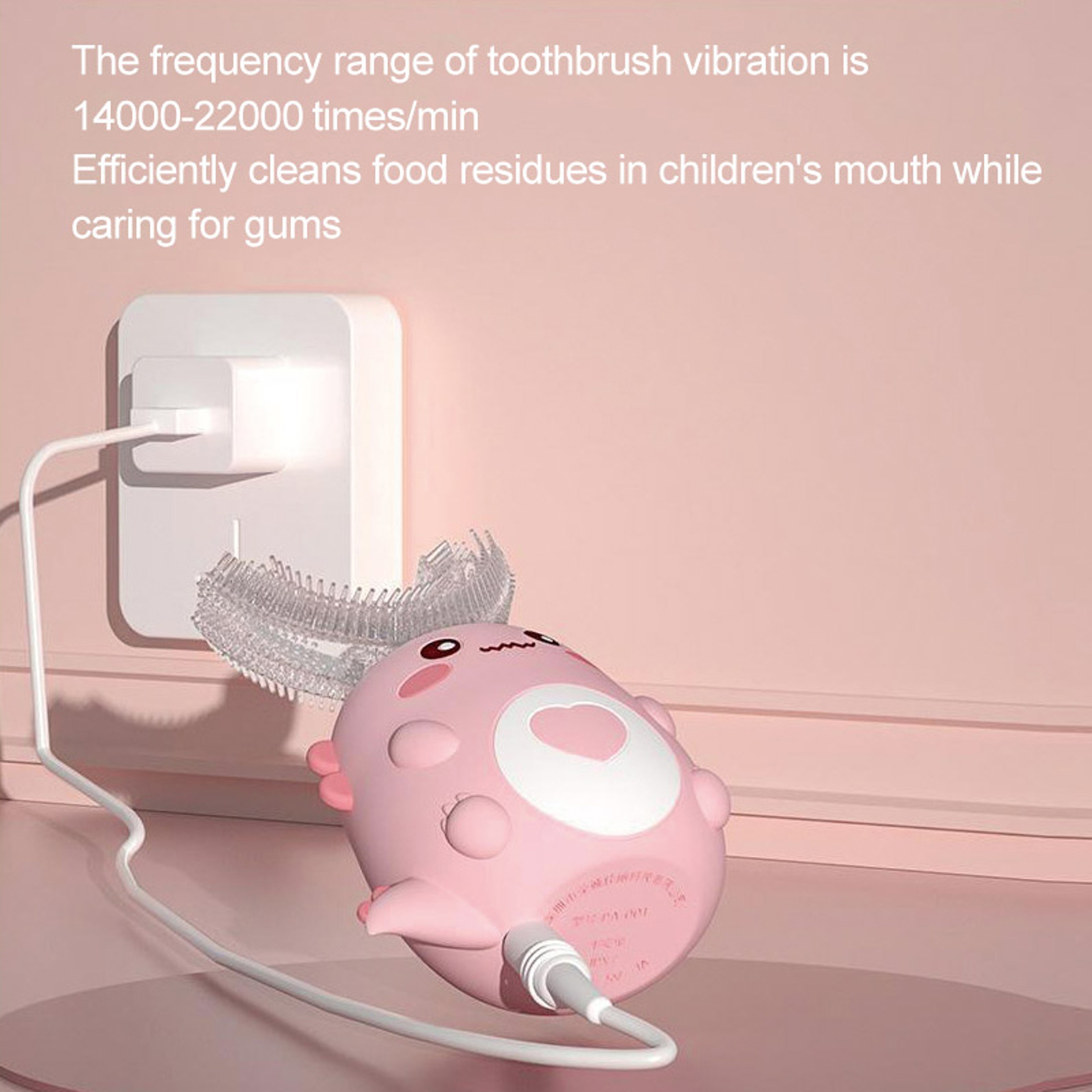 Smart Cartoon Kids Silicone Toothbrush, Children U-shaped Electric Toothbrush, Automatic Rechargeable Sonic Toothbrush – view 5