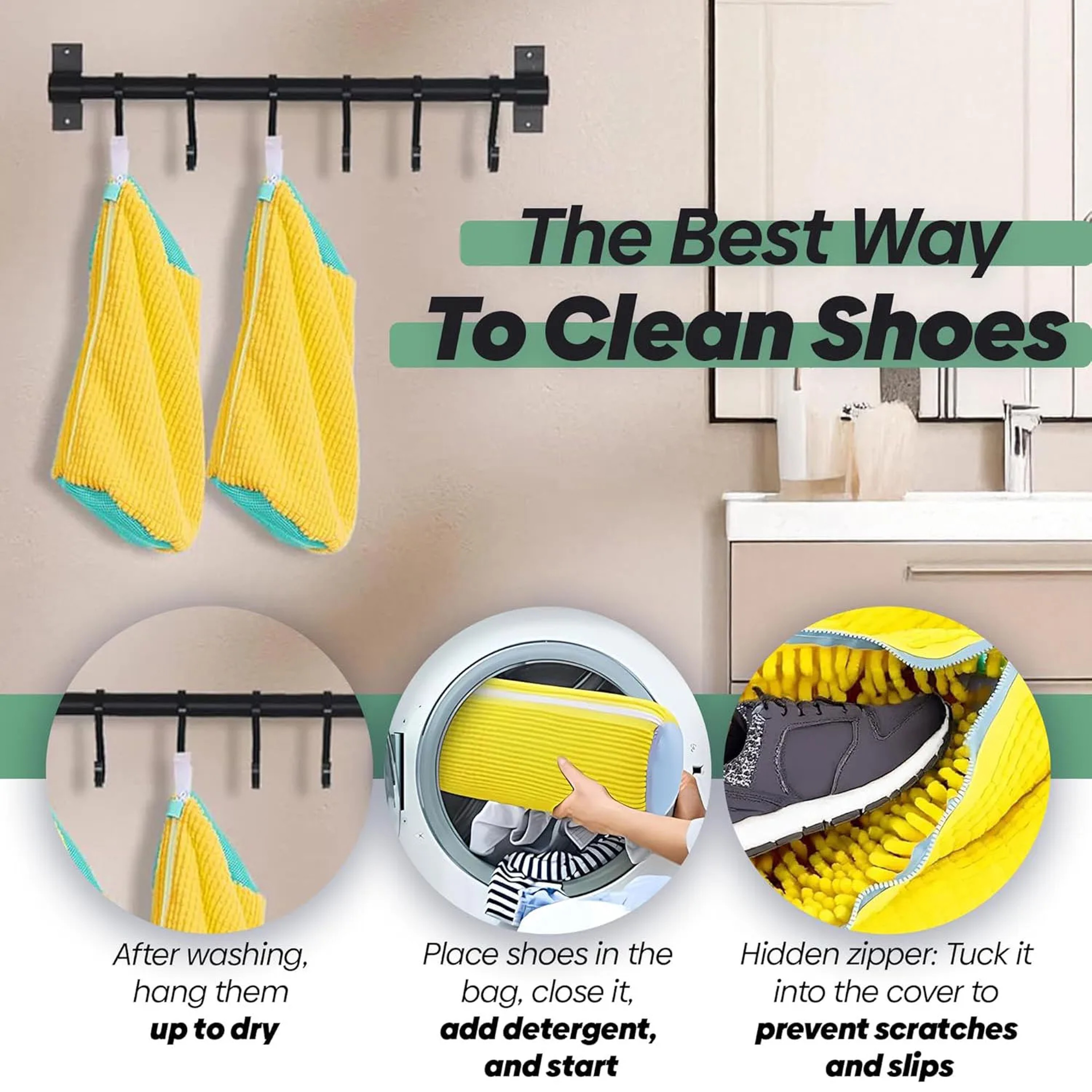Sneaker Cleaning, Reusable Shoe Washing Bag, Laundry Shoe Bag For Washer Dryer, Shoe Washing Machine – view 5