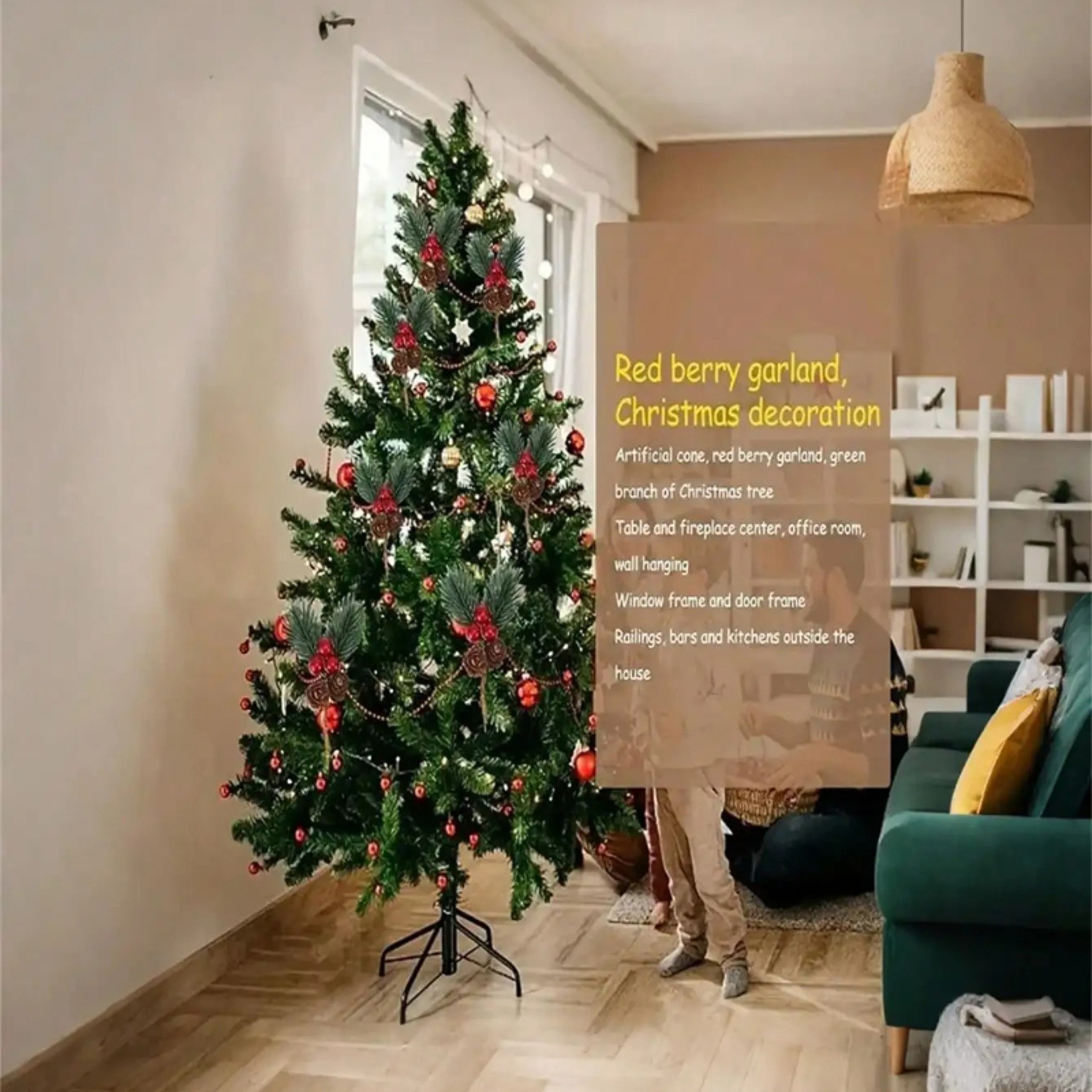 Simulation Flower Pine Tree Christmas Pine Needle Box Branches With Pine Cones Packaging Gift Decor 1
