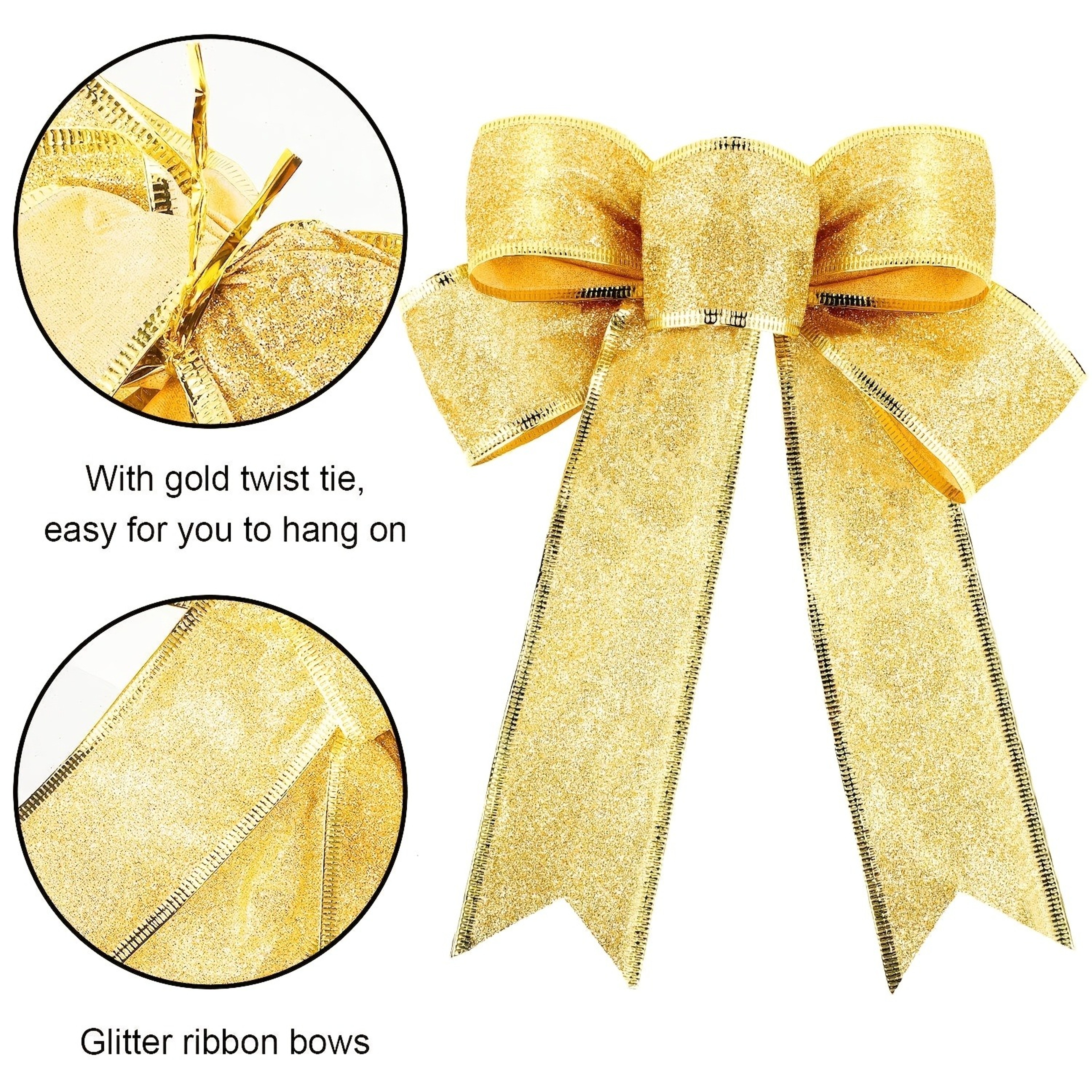 Ribbon Christmas Tree Pendant, Christmas Decoration Bow, Navidad New Year DIY Ornament, Handmade Design for Home Decor – view 5