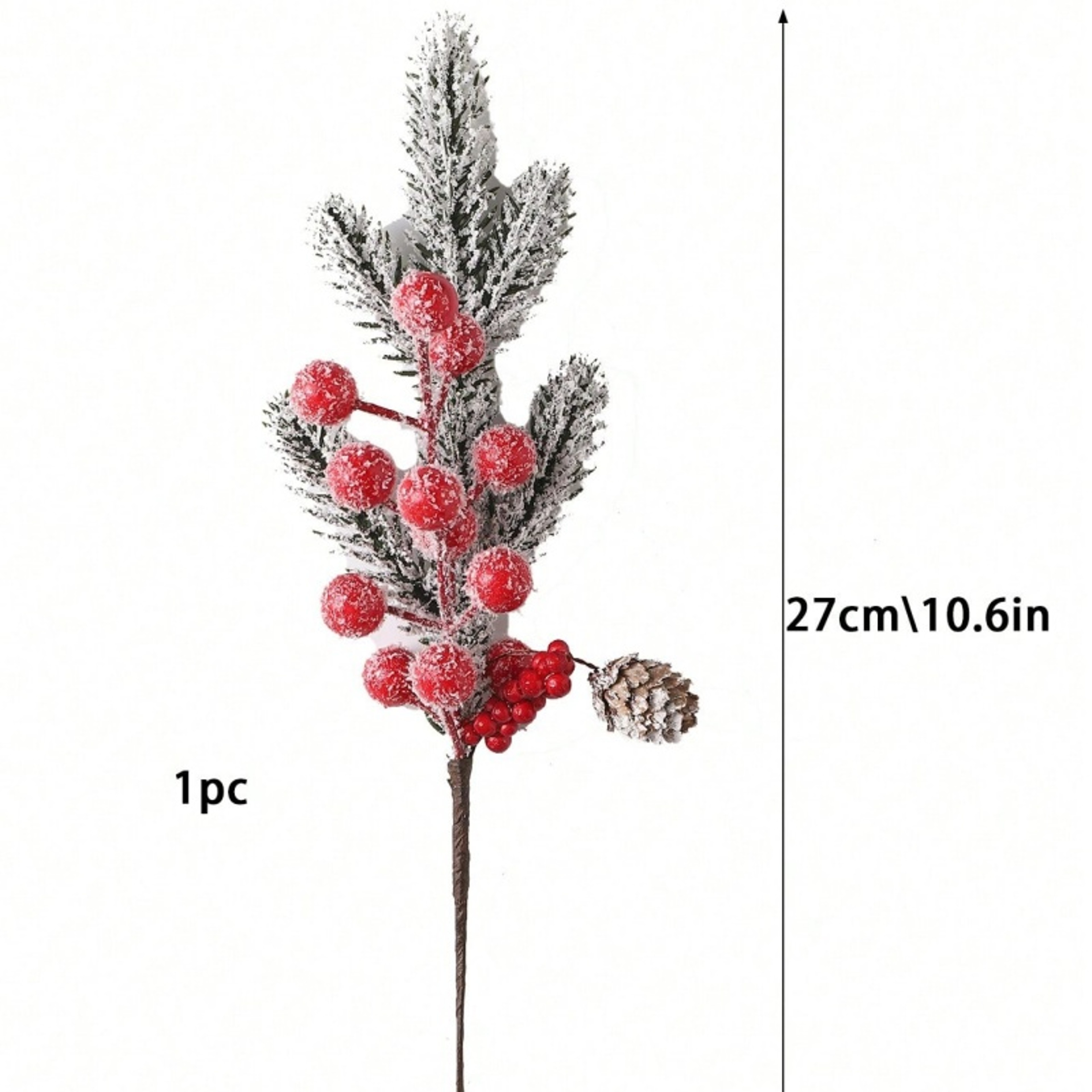 Artificial Pine Branches, Christmas Decoration, Holly Red Berry Branches, Wreath, Christmas Tree Gifts Decoration – view 13