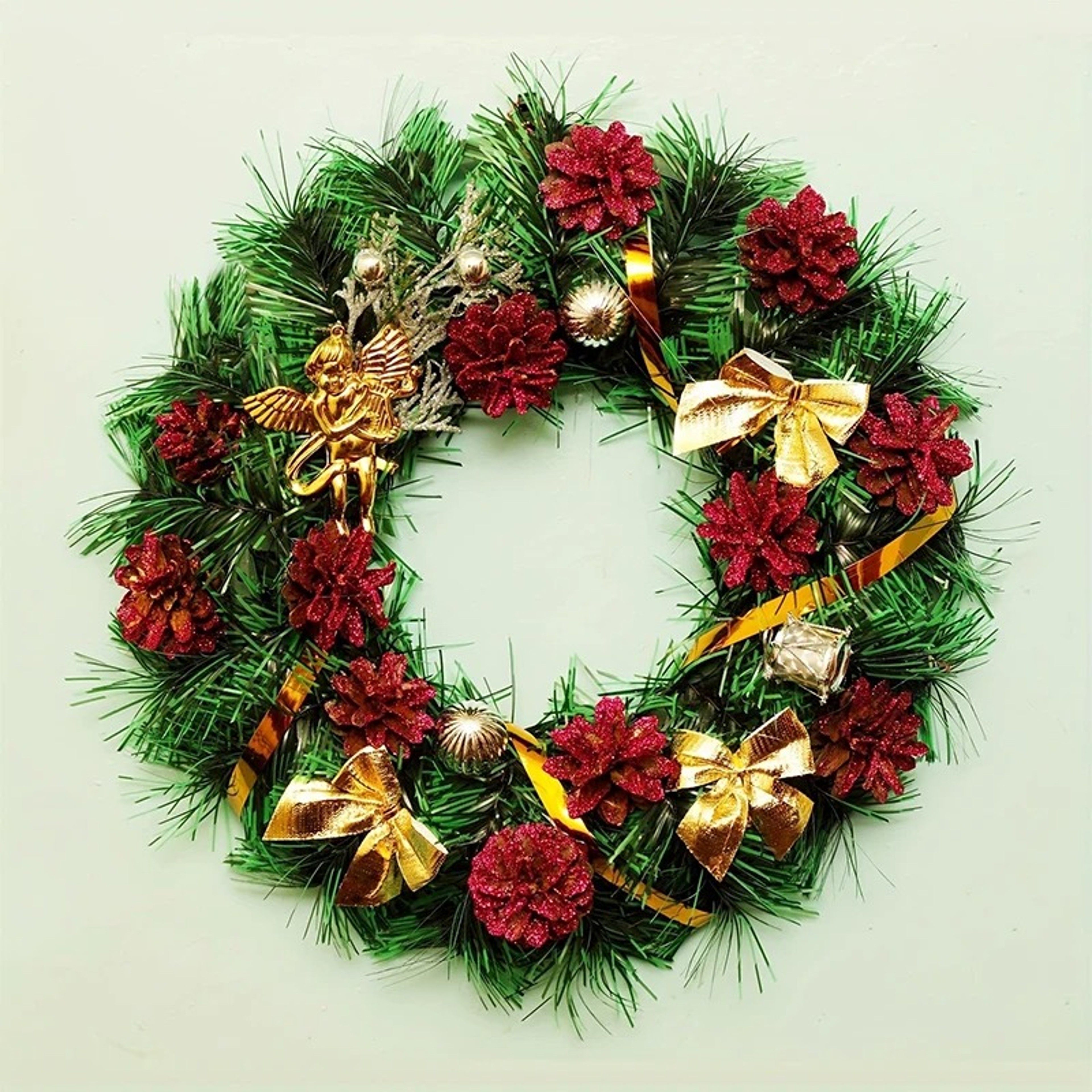 Red Gold Mini Christmas Bow, Xmas Tree Bowknot for Home Decoration, Wedding Decor Navidad, DIY Gift for New Year Party – view 2