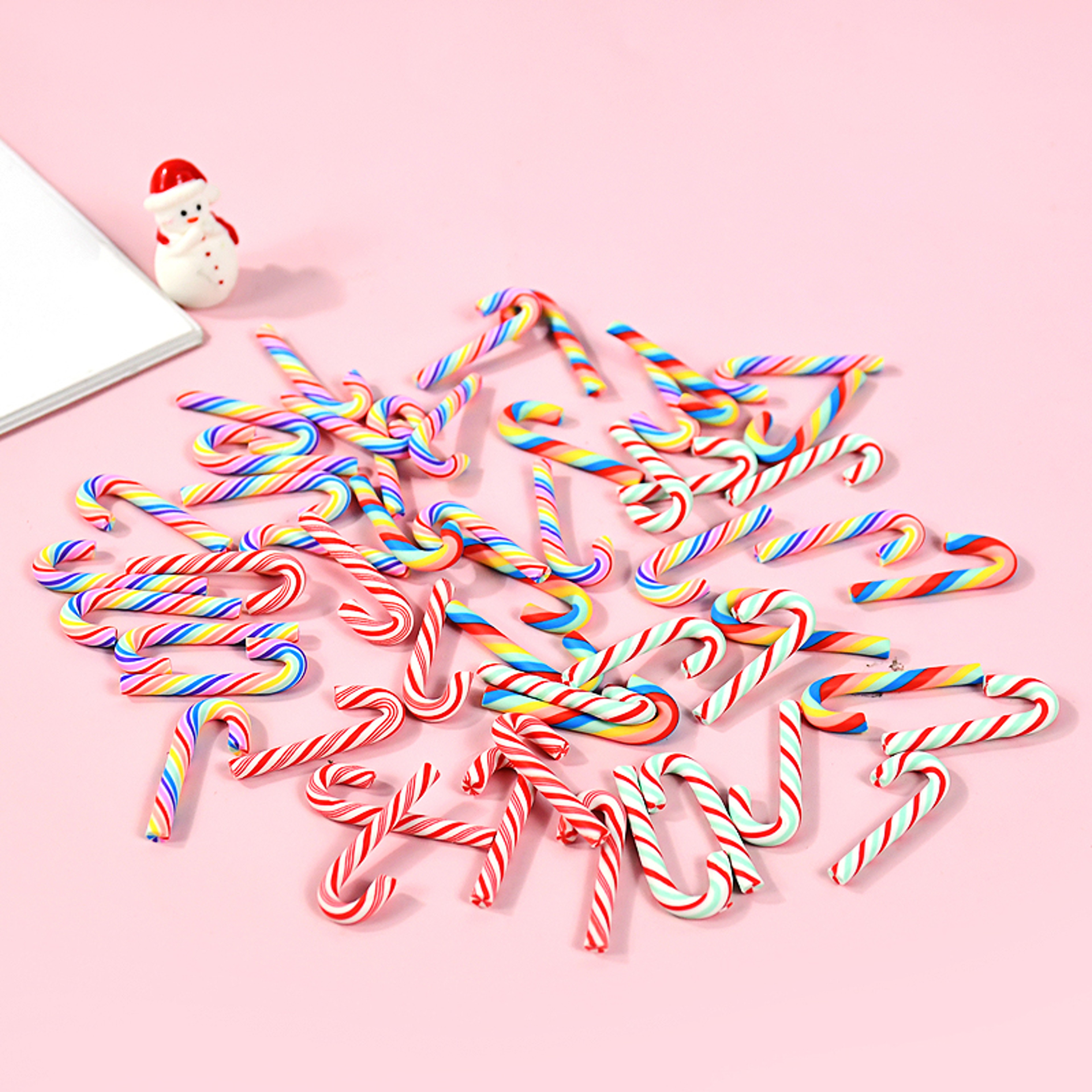 Resin Candy DIY Crafts, Mini Candy Cane , Christmas Decoration Red White, Pendant Navidad Home Decor New Year – view 3