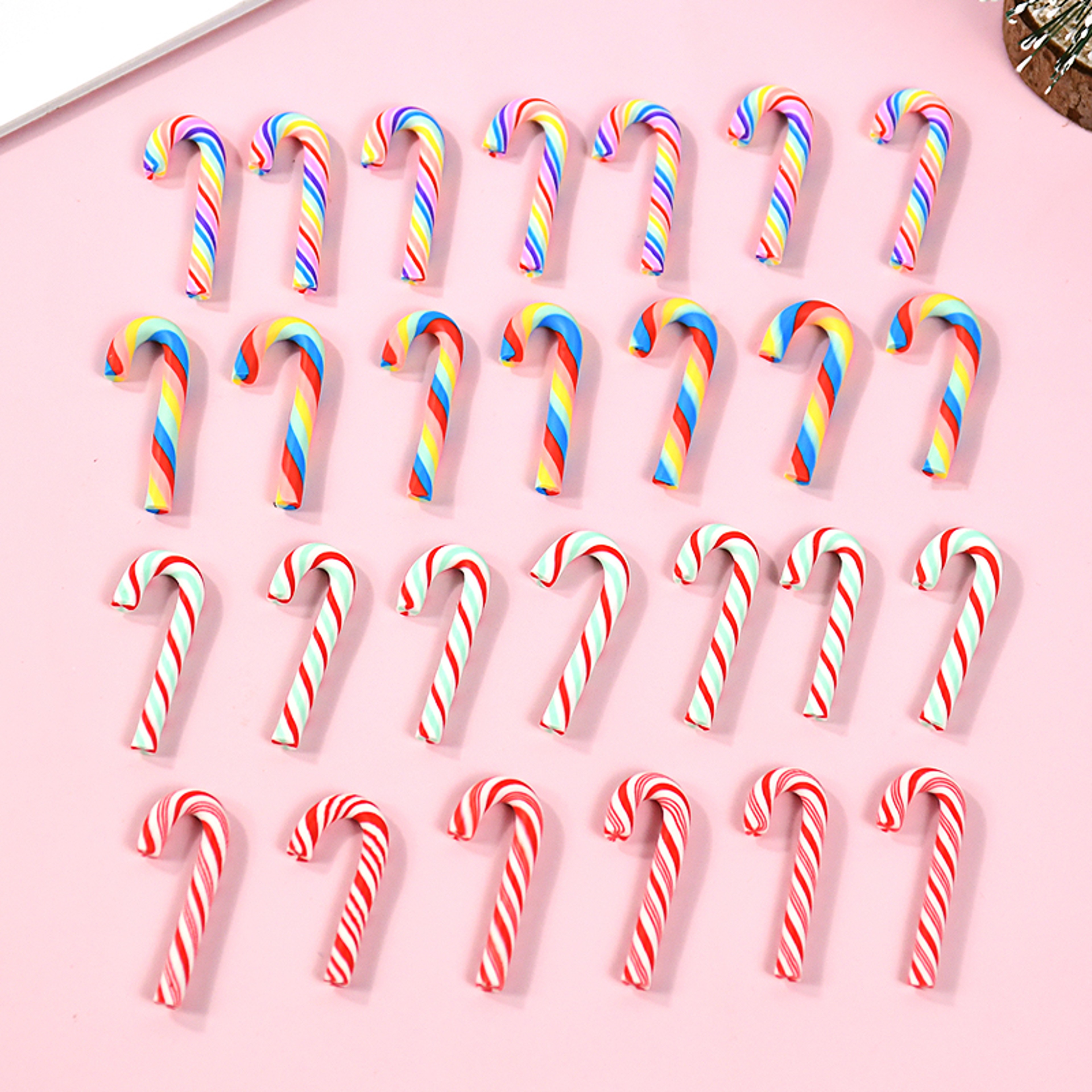 Resin Candy DIY Crafts, Mini Candy Cane , Christmas Decoration Red White, Pendant Navidad Home Decor New Year – view 4