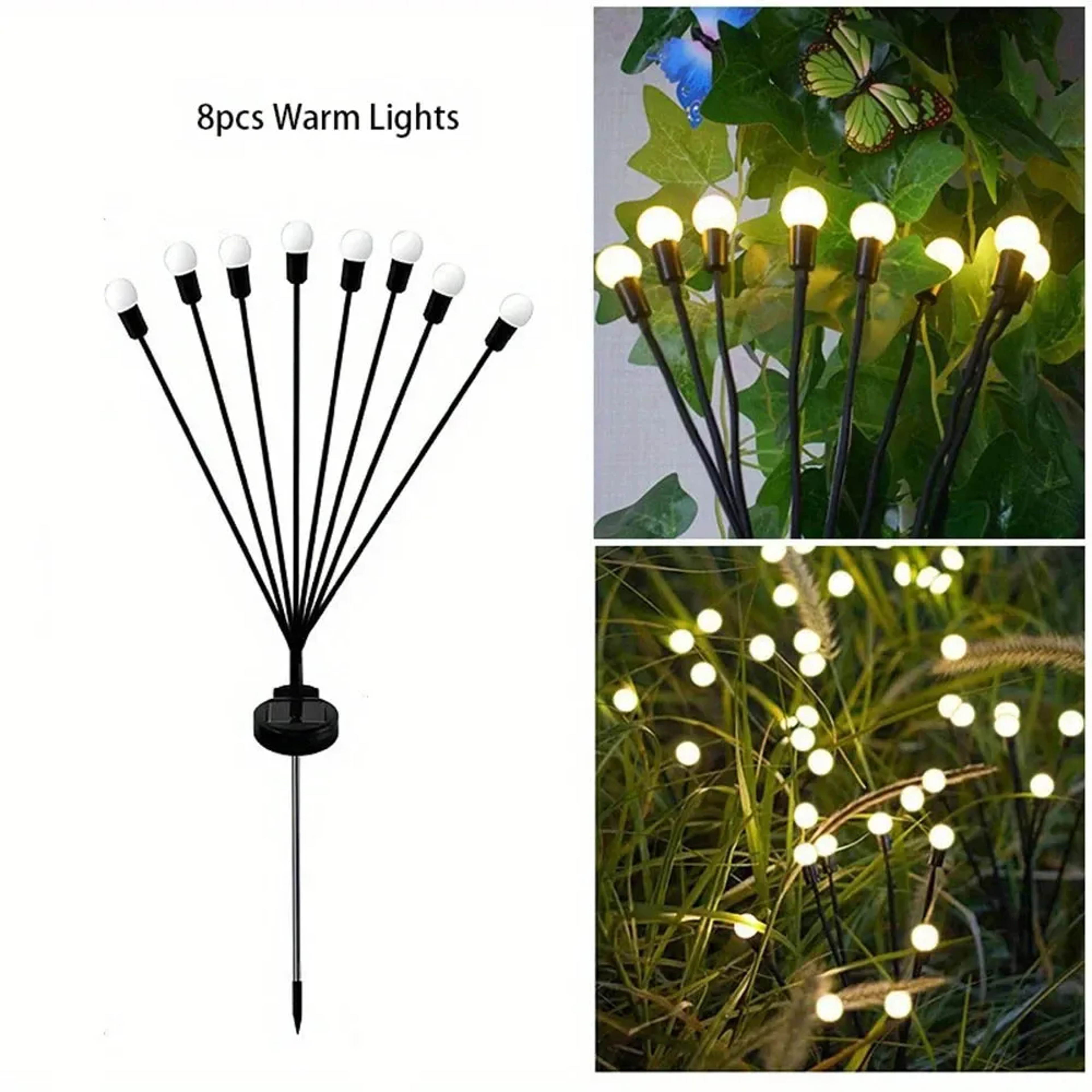 LED Solar Garden Firefly Light, Outdoor Waterproof Starburst Decorative Lamp for Path Yard Patio Landscape – view 7
