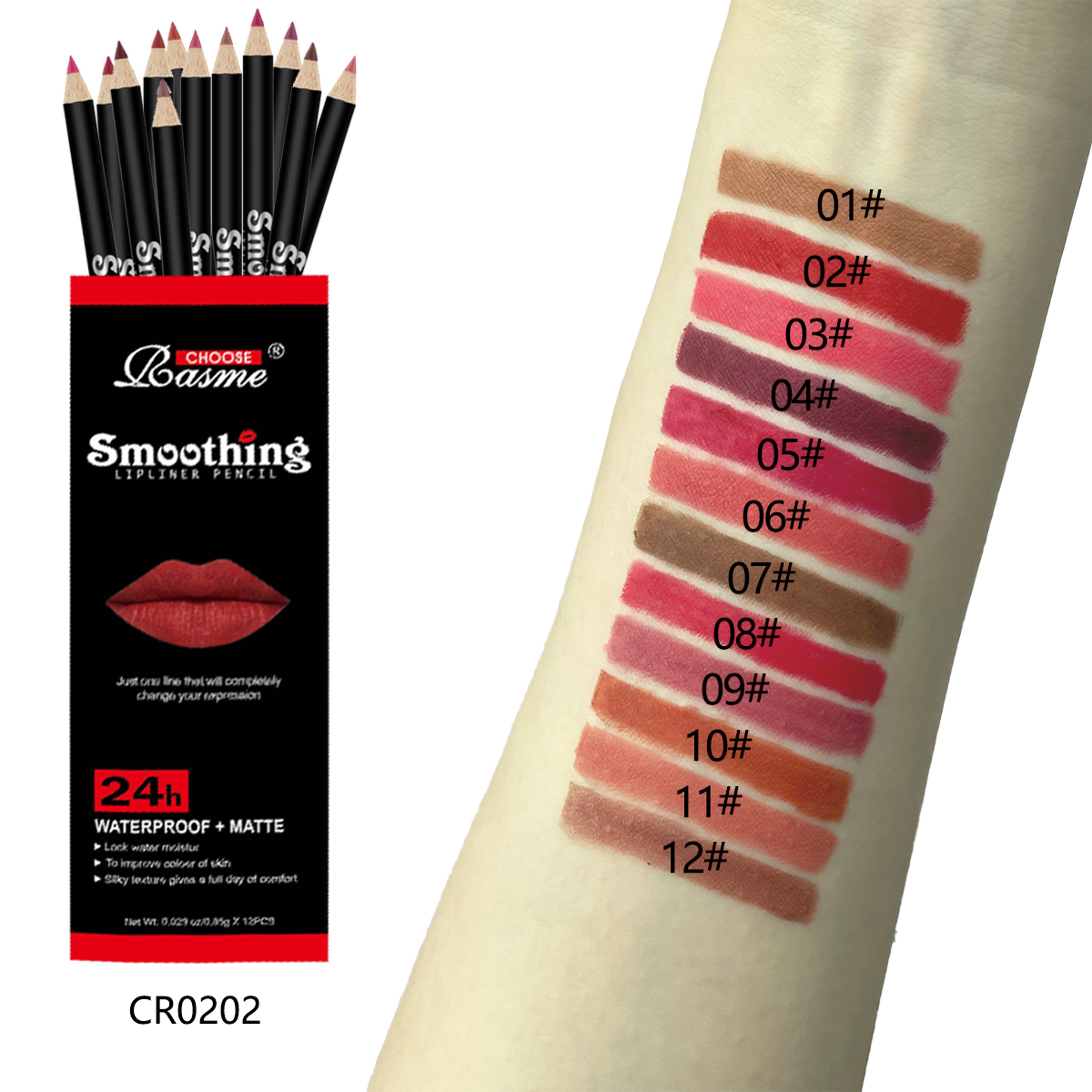 Professional Lip Liner Pencil Set 12 Matte Lip Colors NonStick Cup Nude Lip Liner Pen For Smooth De 5