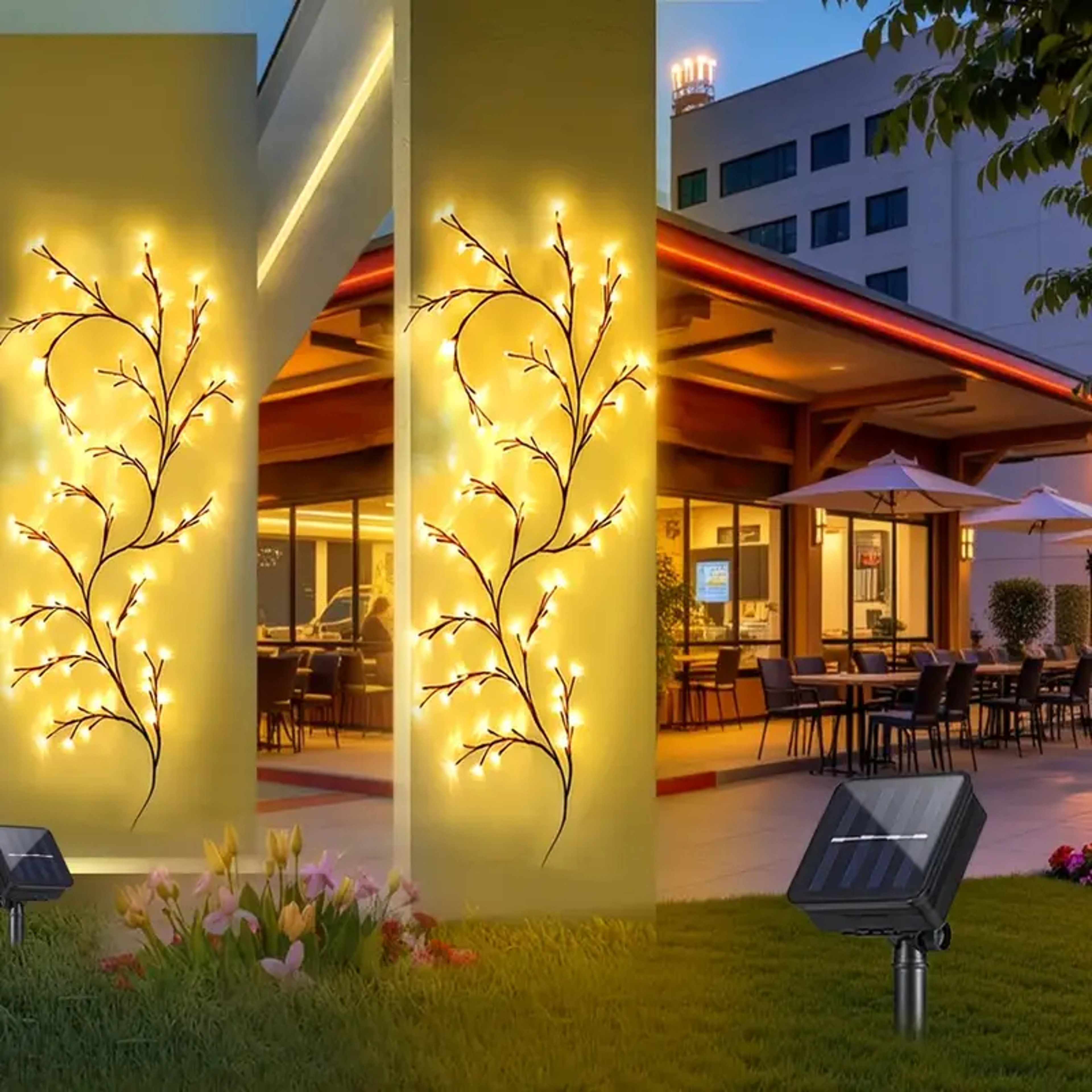 Solar Willow Vine Light Outdoor Waterproof, String Fairy Light, Different Modes, Garden Balcony Wall DIY Decorations – view 5