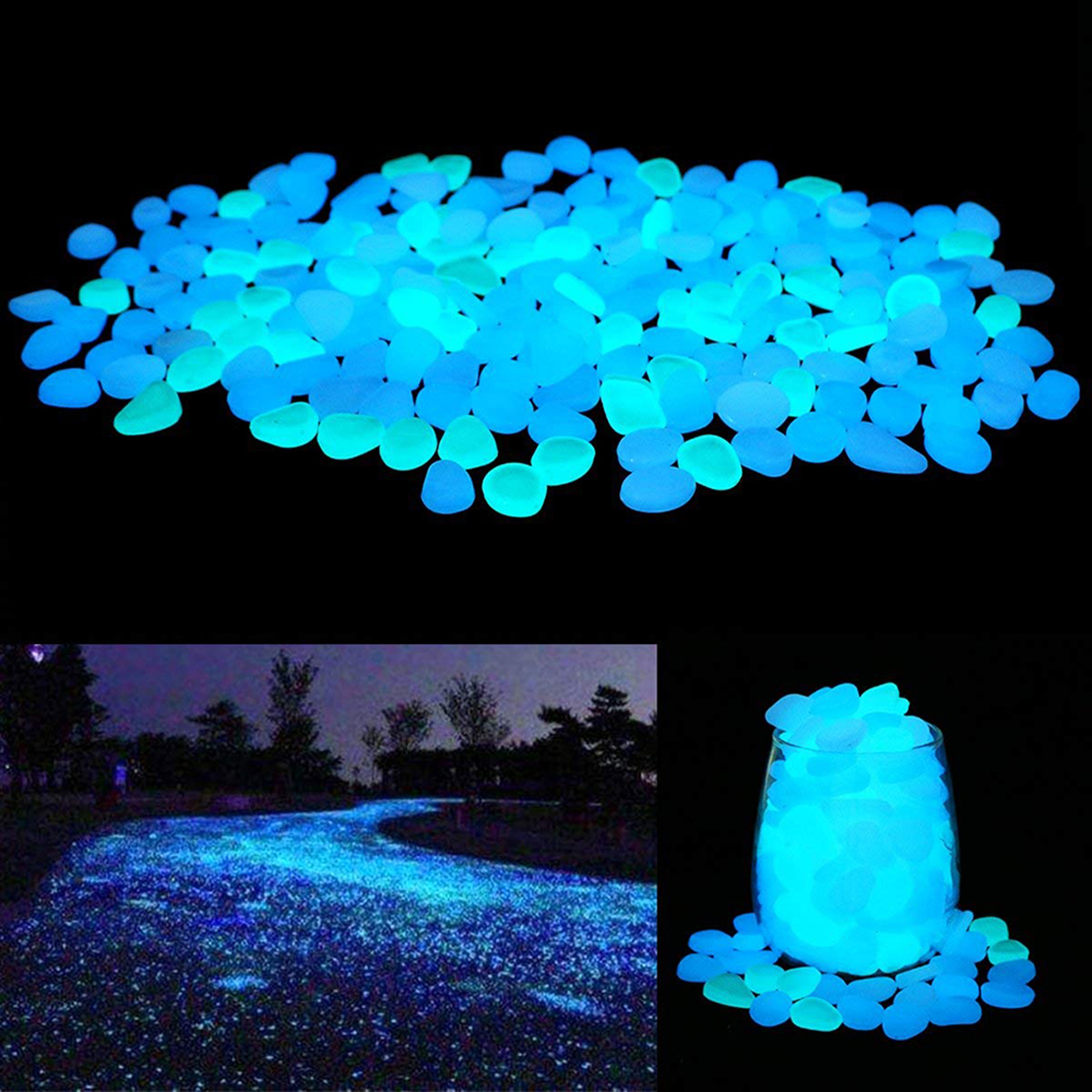 Glow In The Dark Garden Pebbles, Decorative Luminous Stones, DIY Fairy Garden Rocks, Yard and Walkway Decor – view 1