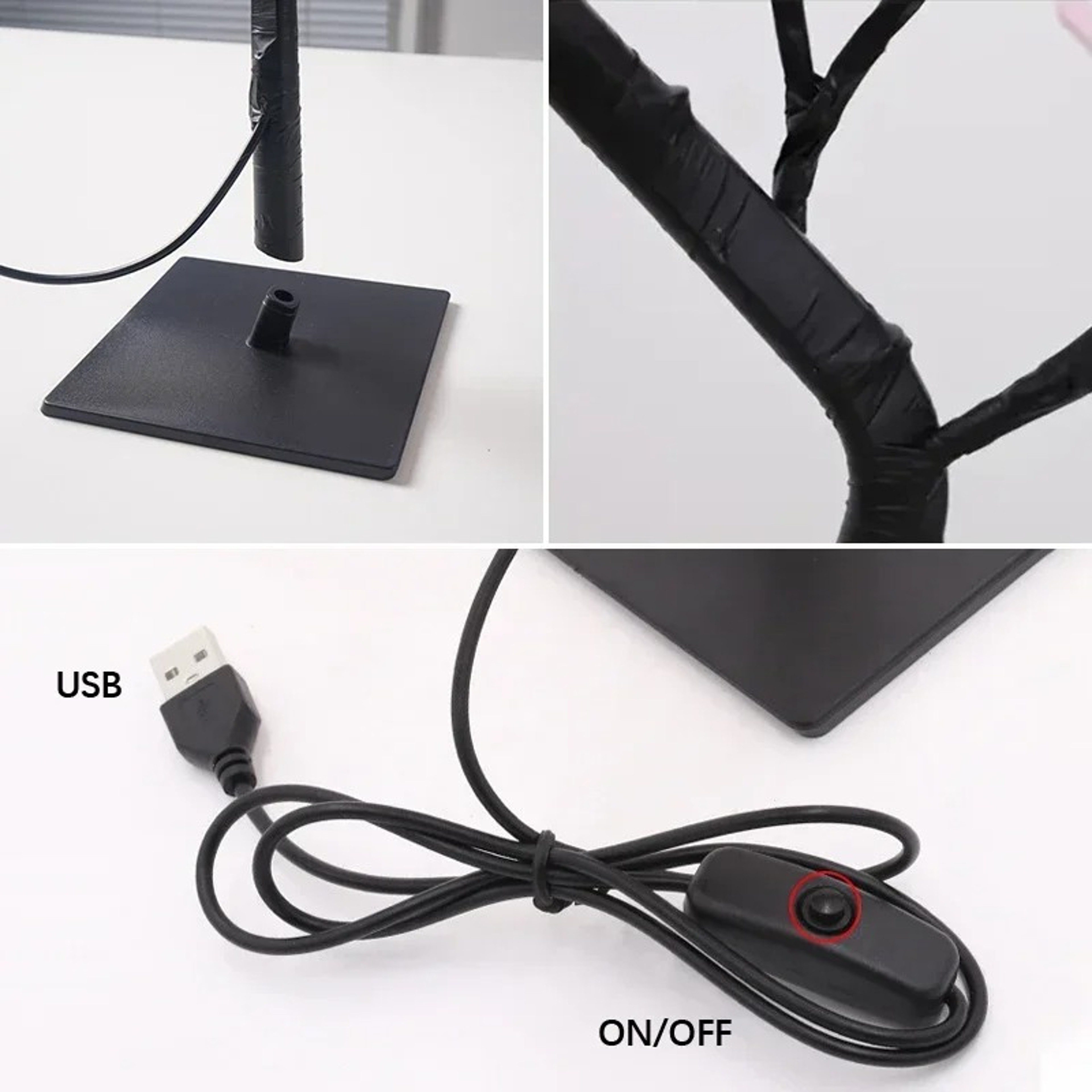 Rose Flower Tree LED Table Lamp USB Night Lights Home Decoration Bedroom Decor Xmas Christmas Weddi 3