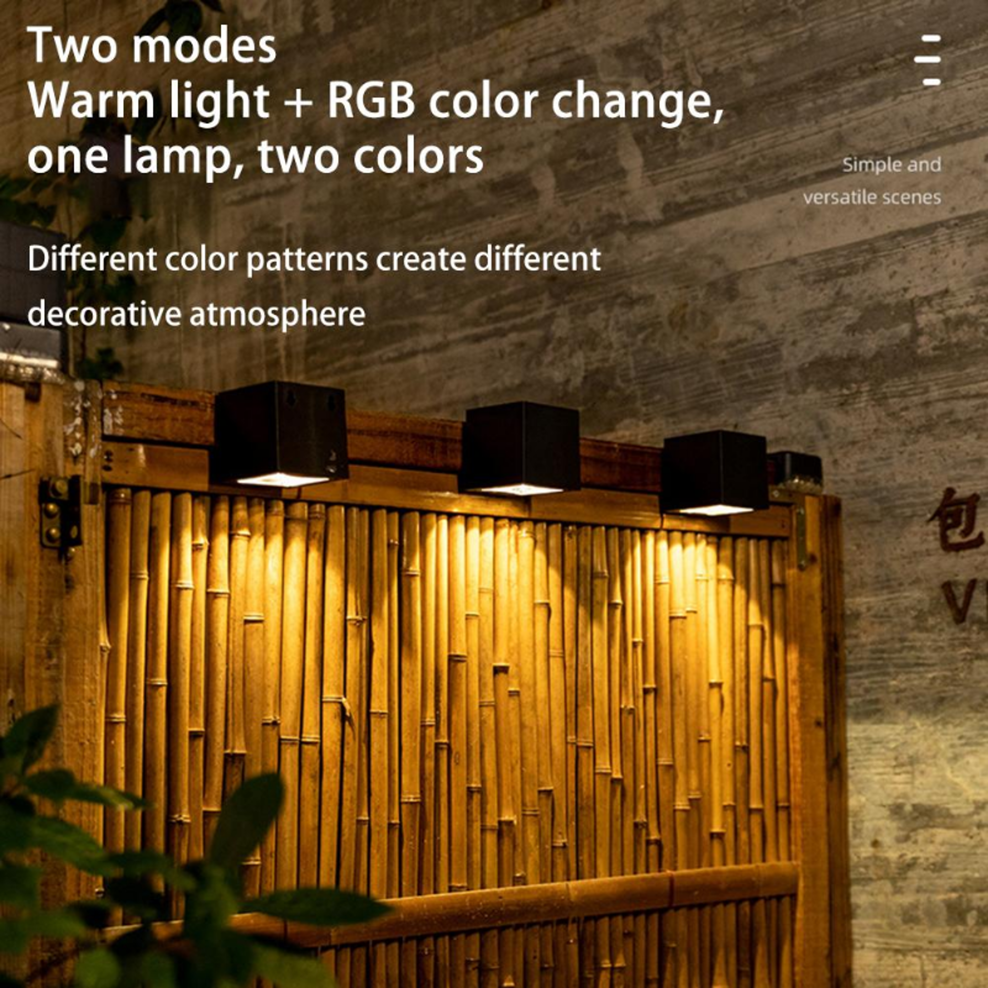 LED Solar Light Outdoor Garden, Square Wall Lamp, Outdoor Courtyard Garden Fence Lighting Wall Decoration Lamp – view 3