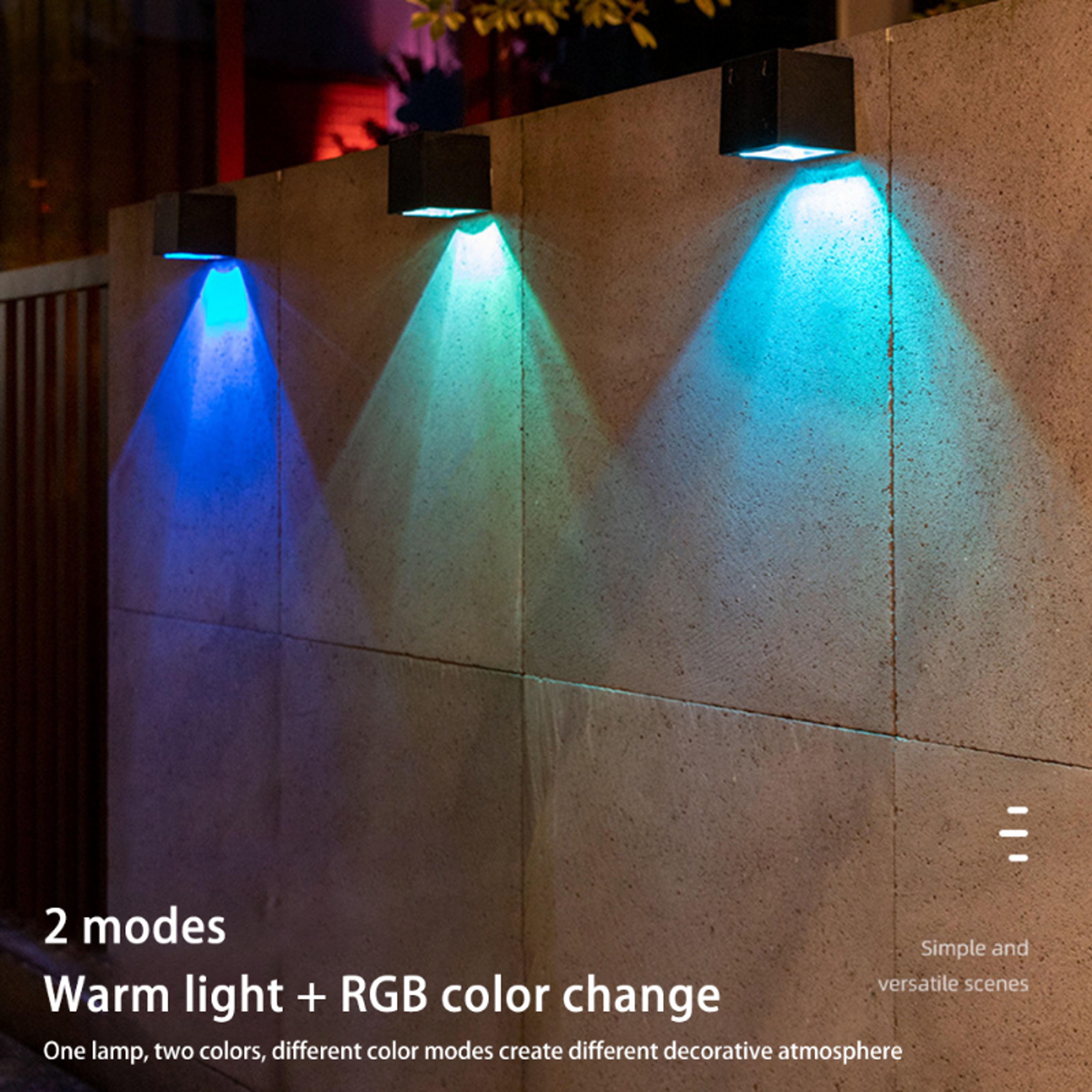 LED Solar Light Outdoor Garden, Square Wall Lamp, Outdoor Courtyard Garden Fence Lighting Wall Decoration Lamp – view 4