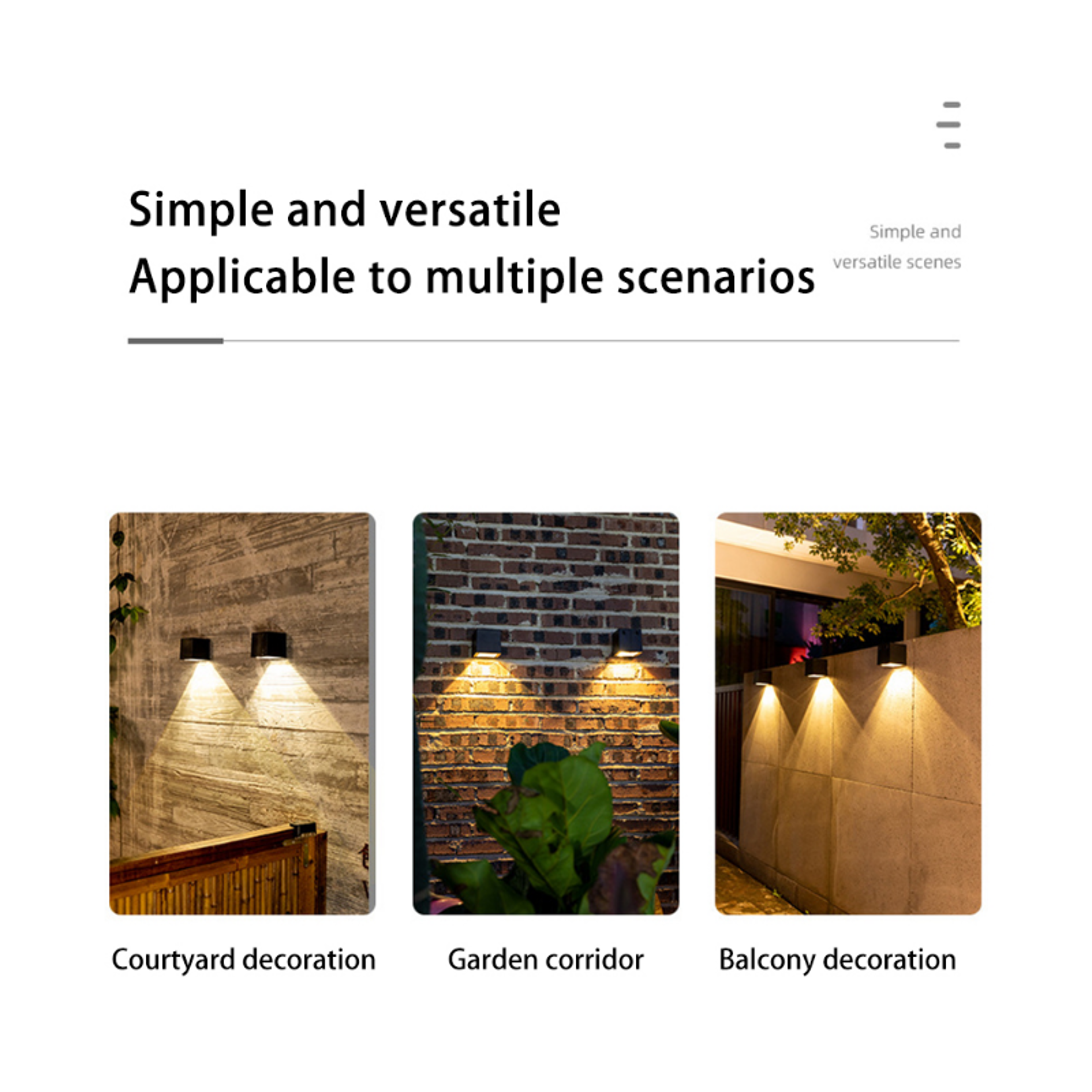 LED Solar Light Outdoor Garden, Square Wall Lamp, Outdoor Courtyard Garden Fence Lighting Wall Decoration Lamp – view 5