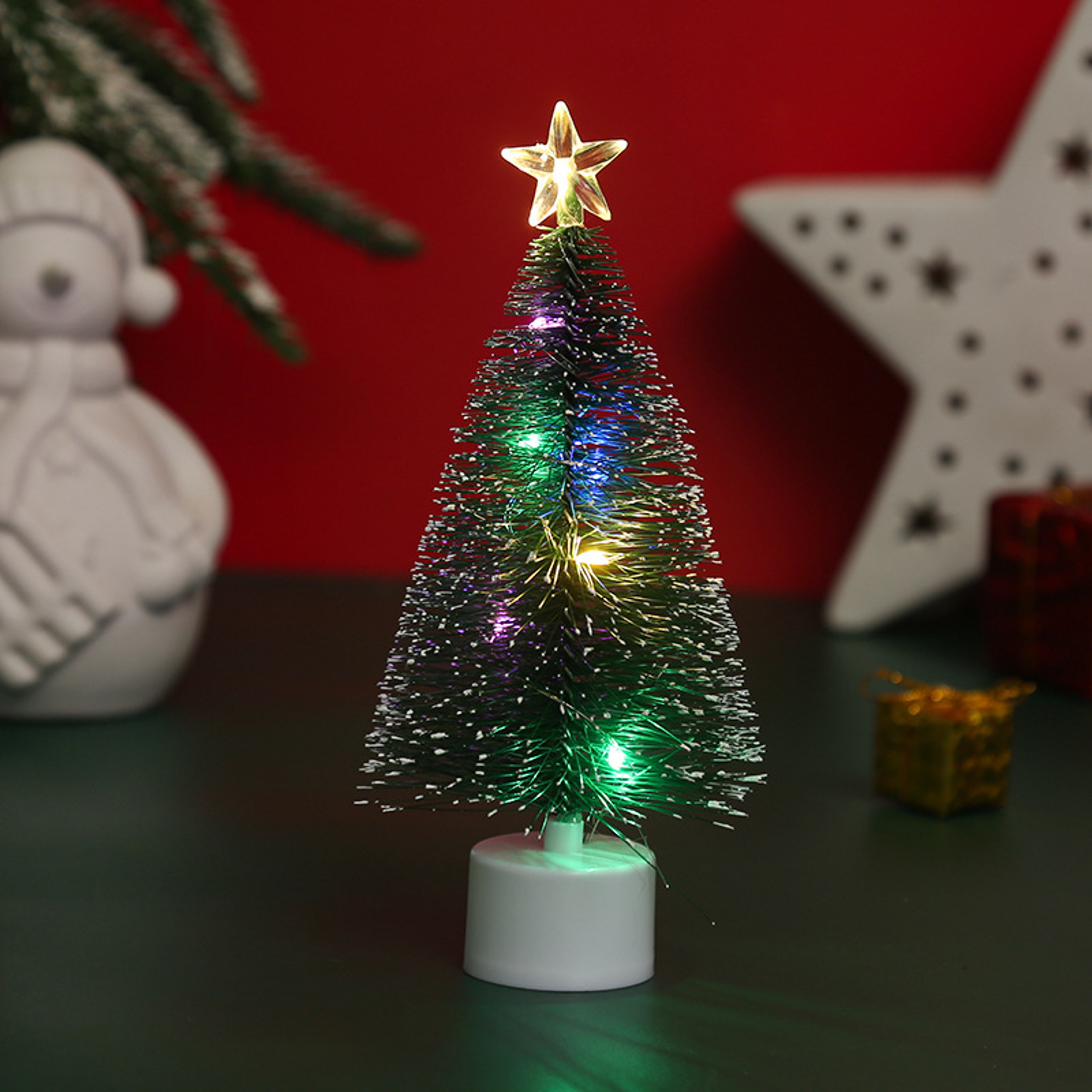 Christmas LED colorful glow tree, holiday decorative gift, festive window decoration – view 3