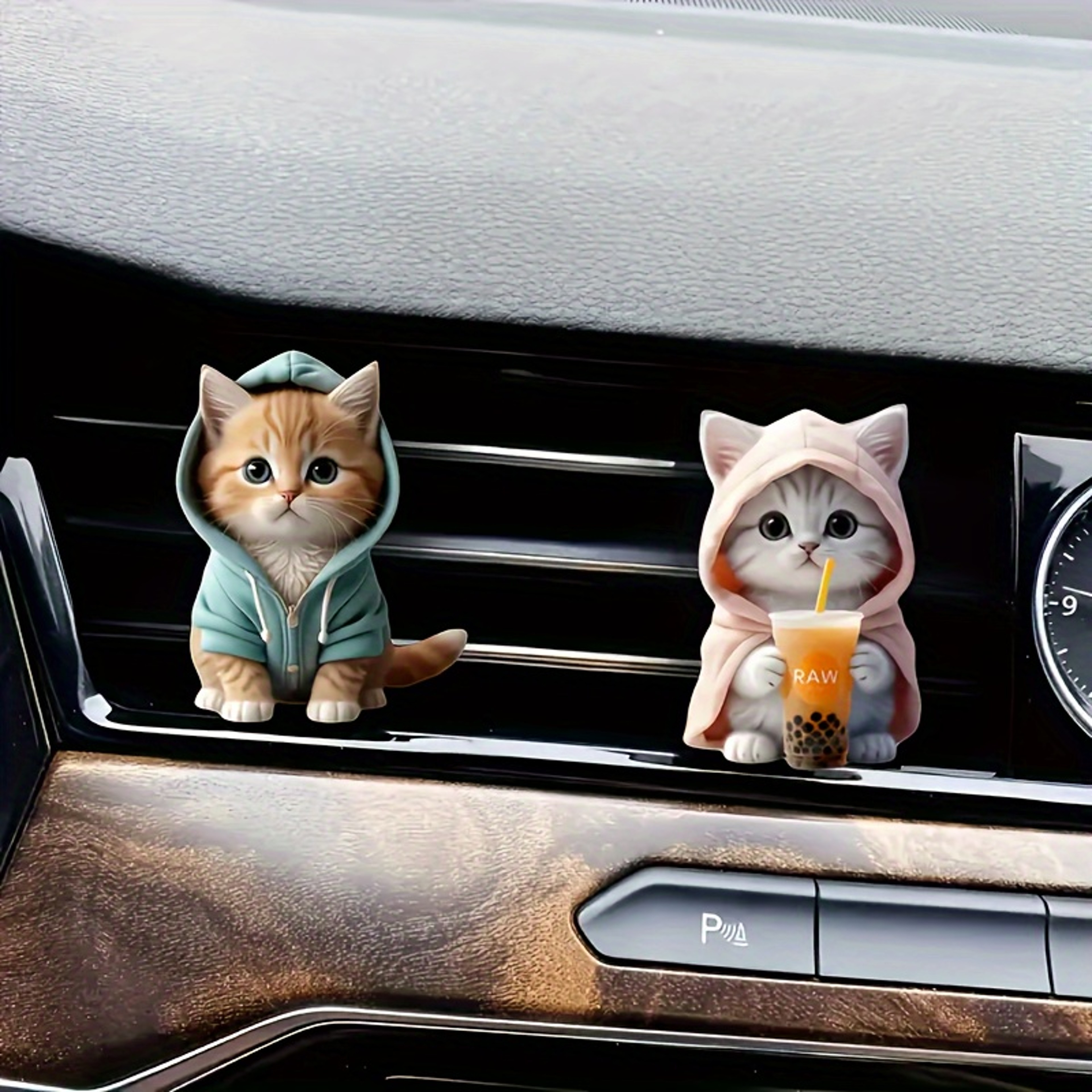Cute cat acrylic car aromatherapy, long-lasting fragrance vent clip, decorative aromatherapy for car – view 1