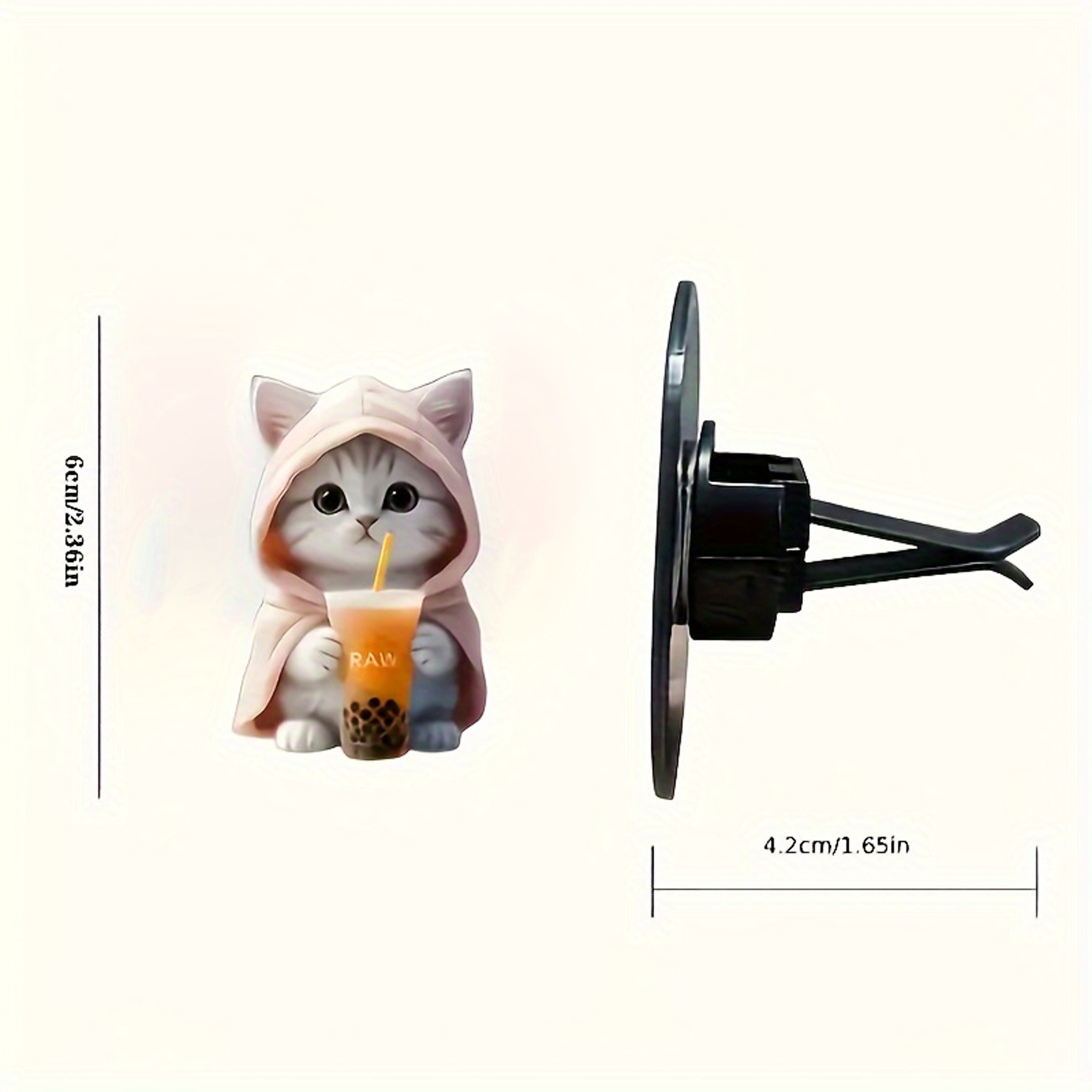 Cute cat acrylic car aromatherapy, long-lasting fragrance vent clip, decorative aromatherapy for car – view 4