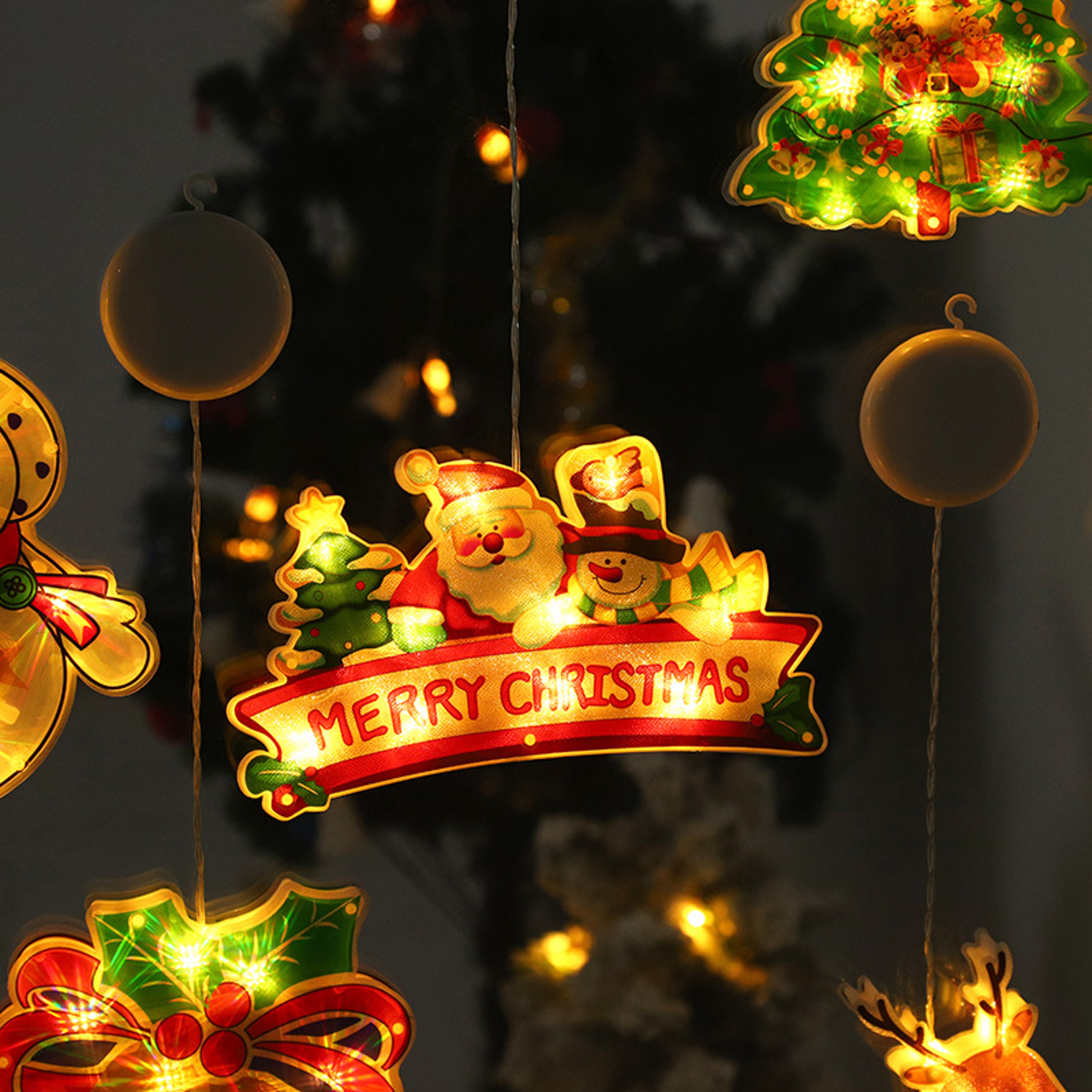 Christmas Decorative Lamp Shop Window Room, Christmas Lamp Window Hanging Lamp, Small Colored LED Sucker Light – view 5