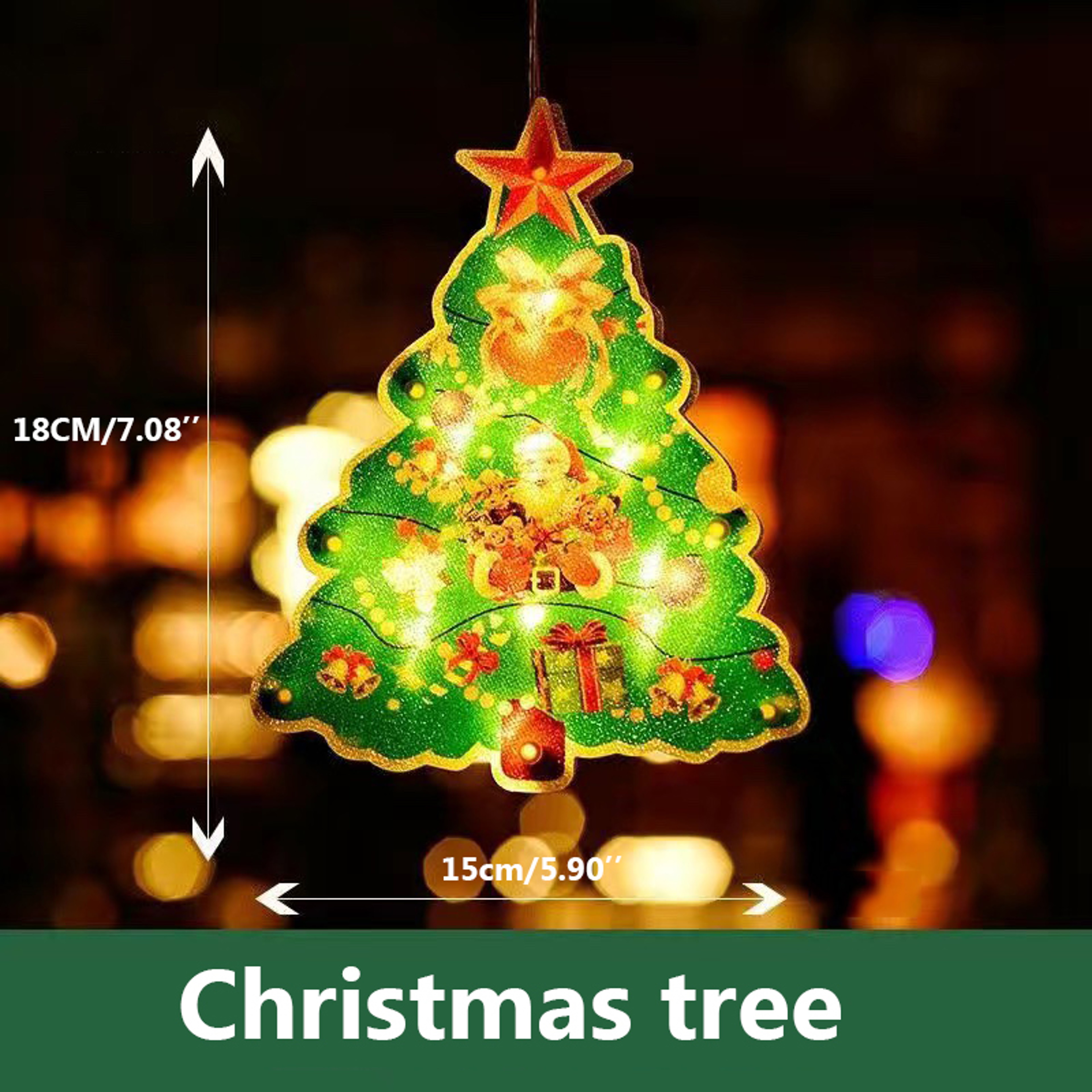 Christmas Decorative Lamp Shop Window Room, Christmas Lamp Window Hanging Lamp, Small Colored LED Sucker Light – view 12
