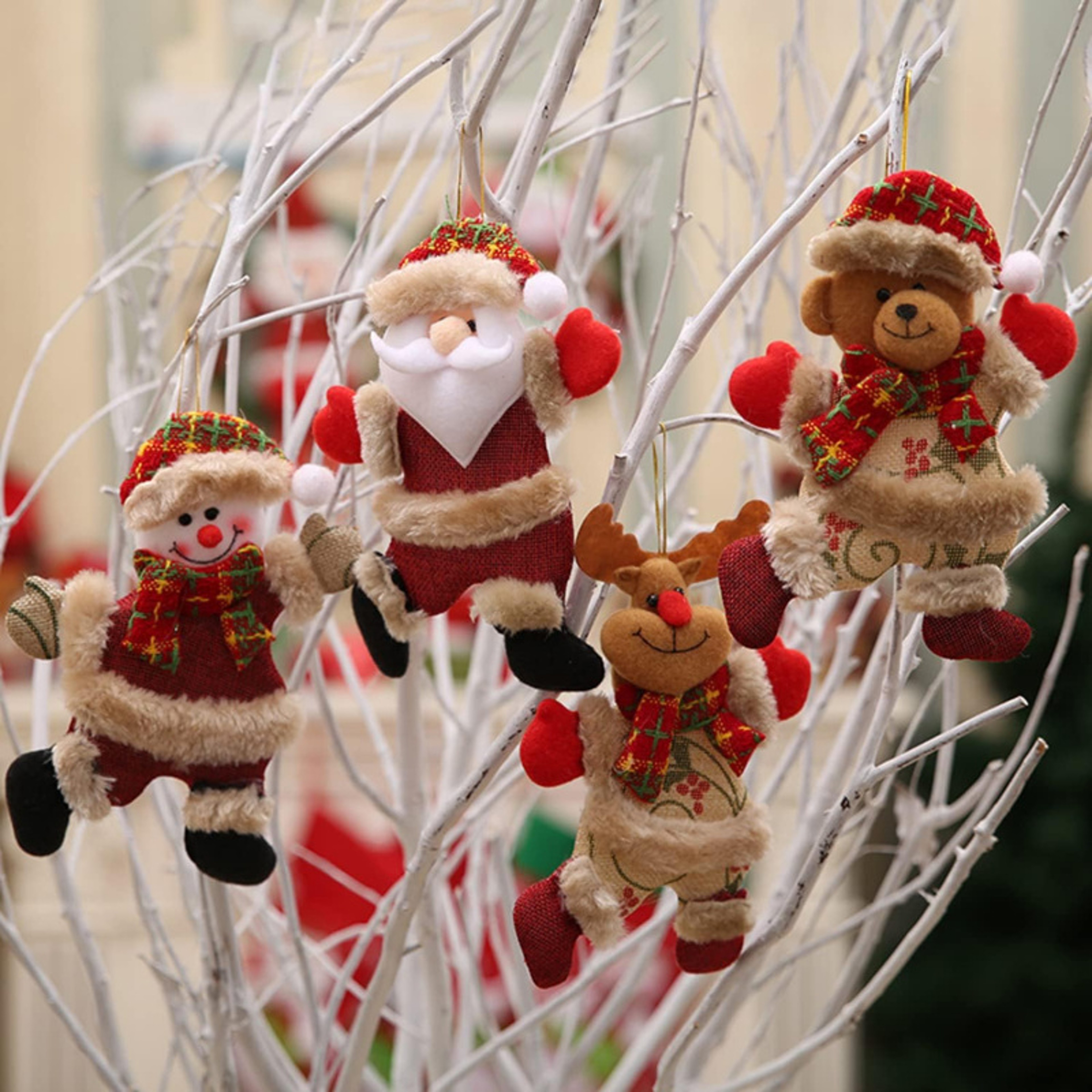 Plush Hanging Ornaments, Christmas Tree Decorations, Snowman Reindeer Bear, Holiday Party Supplies, Kids Room Window – view 3