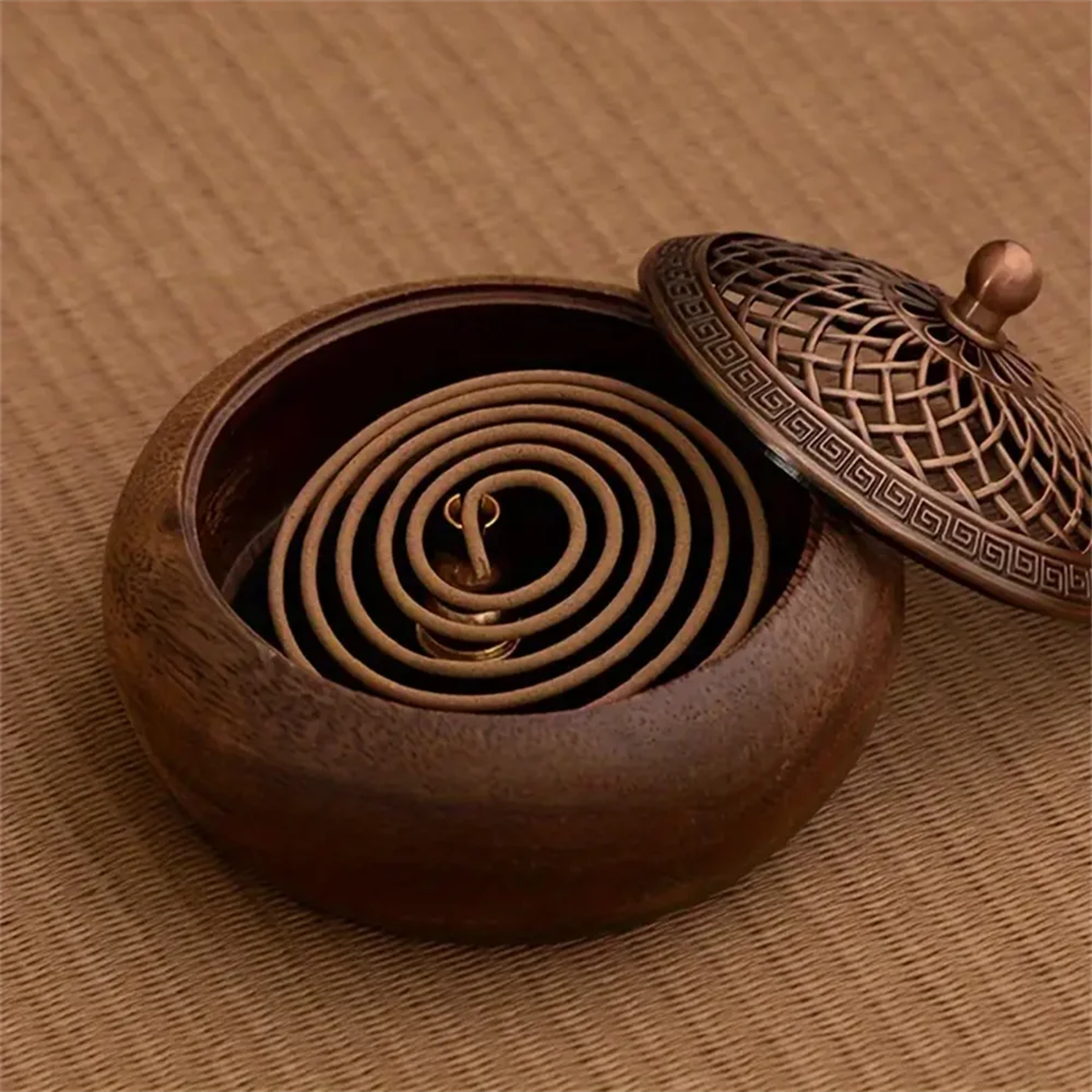 Walnut Incense Burner Zen Tea Ceremony Decor Ancient Style Sandalwood Agarwood Smoked Creative Orna 1