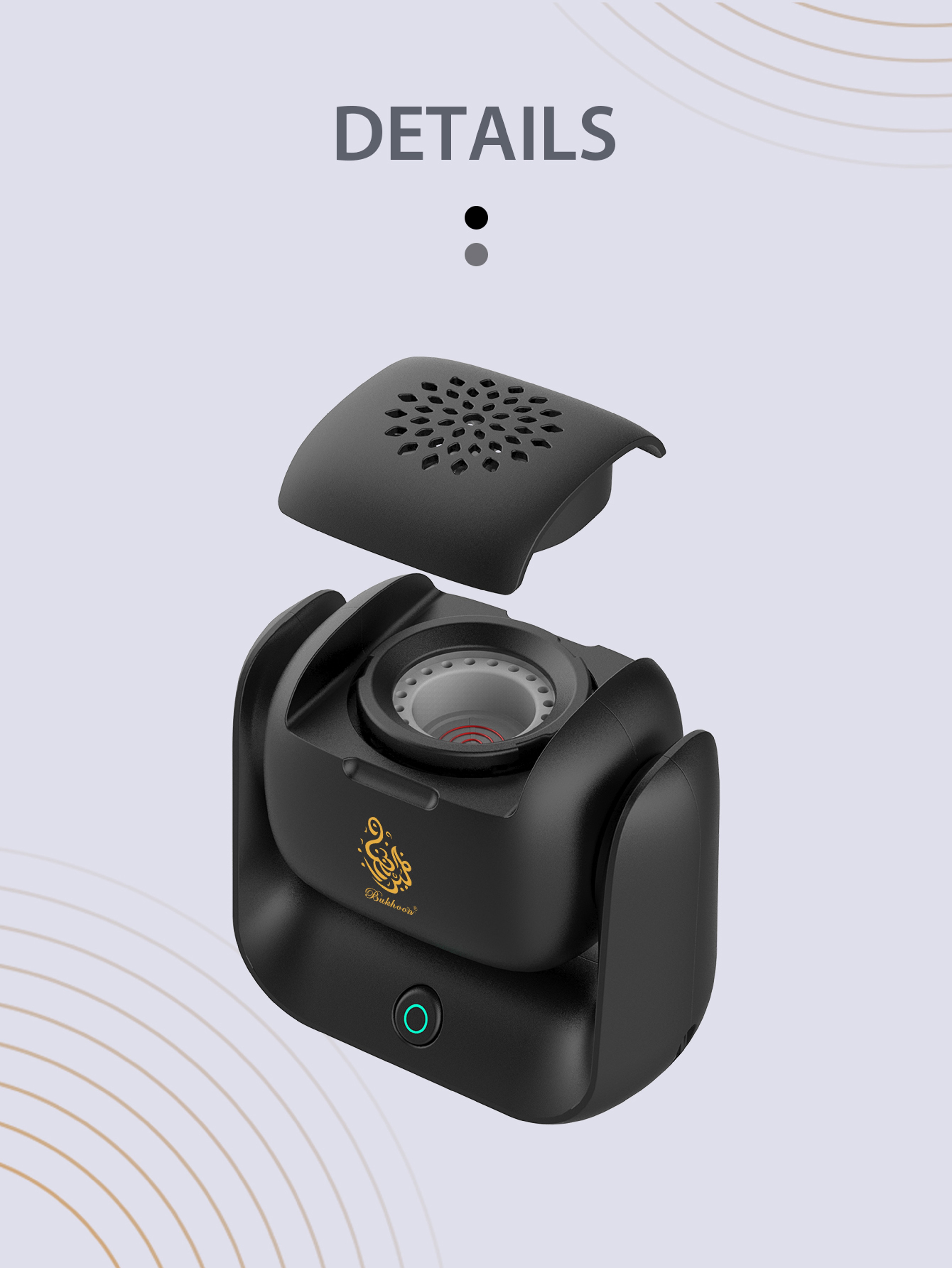 Rotatable Electronic Incense Burner, High Quality Arabian Censer, USB Rechargeable Rotational Aroma Machine – view 2