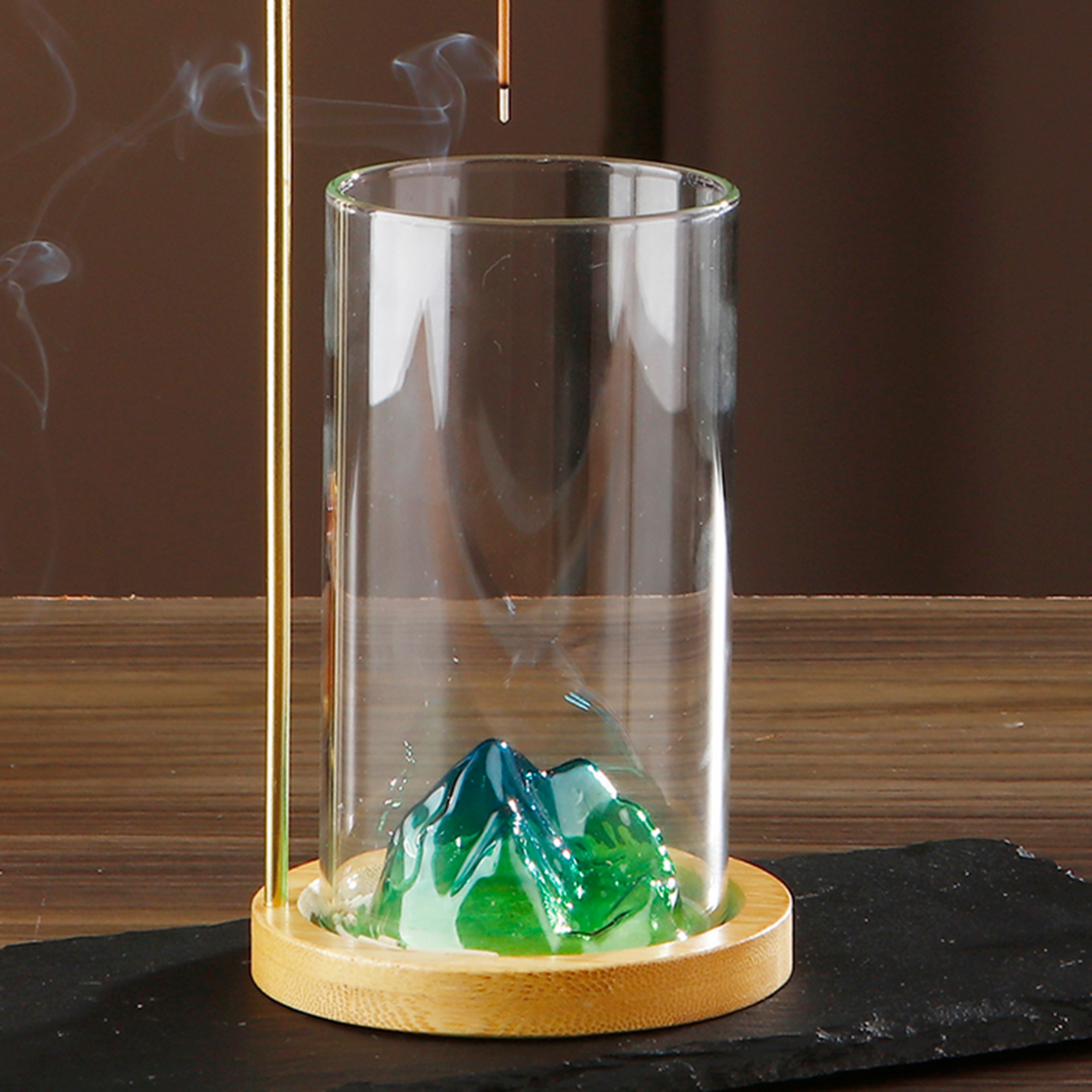 Glass Mountain Incense Holder, Dragon Clip Anti-Ash Incense Burner, Ash Catcher Stick Holder for Yoga Meditation – view 4