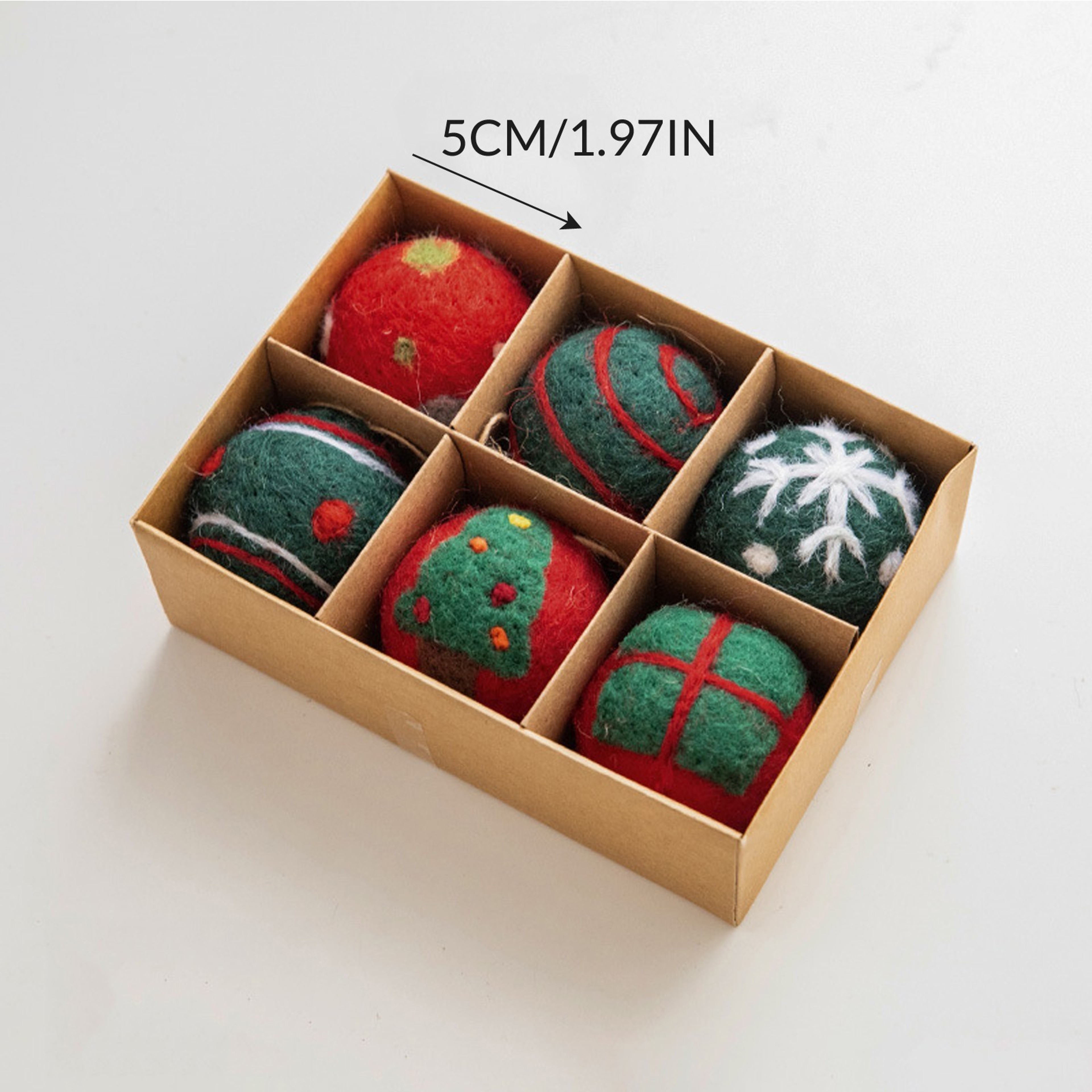 Mini Wool Christmas Tree Baubles, Handcrafted Felt Snowflake Ornaments, Festive Home & Gift Decor – view 6