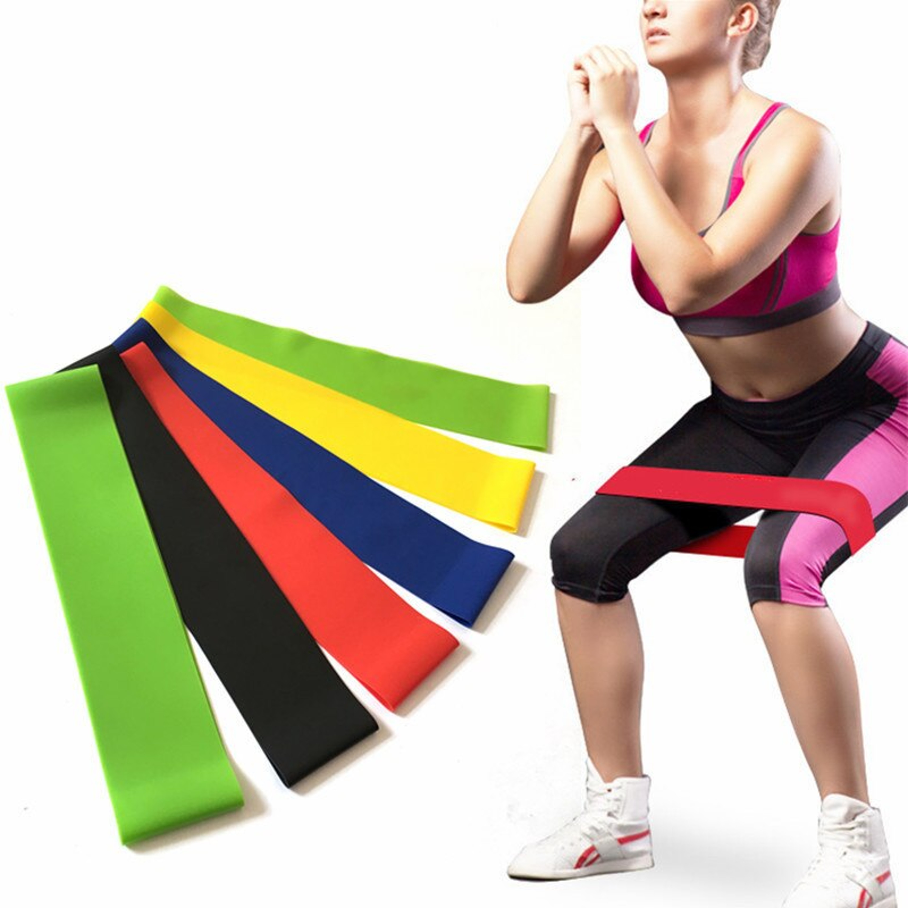 Fitness Elastic Belt Yoga Tension Belt Tension Ring Stretching Exercise Belt Resistance Belt Squat  0