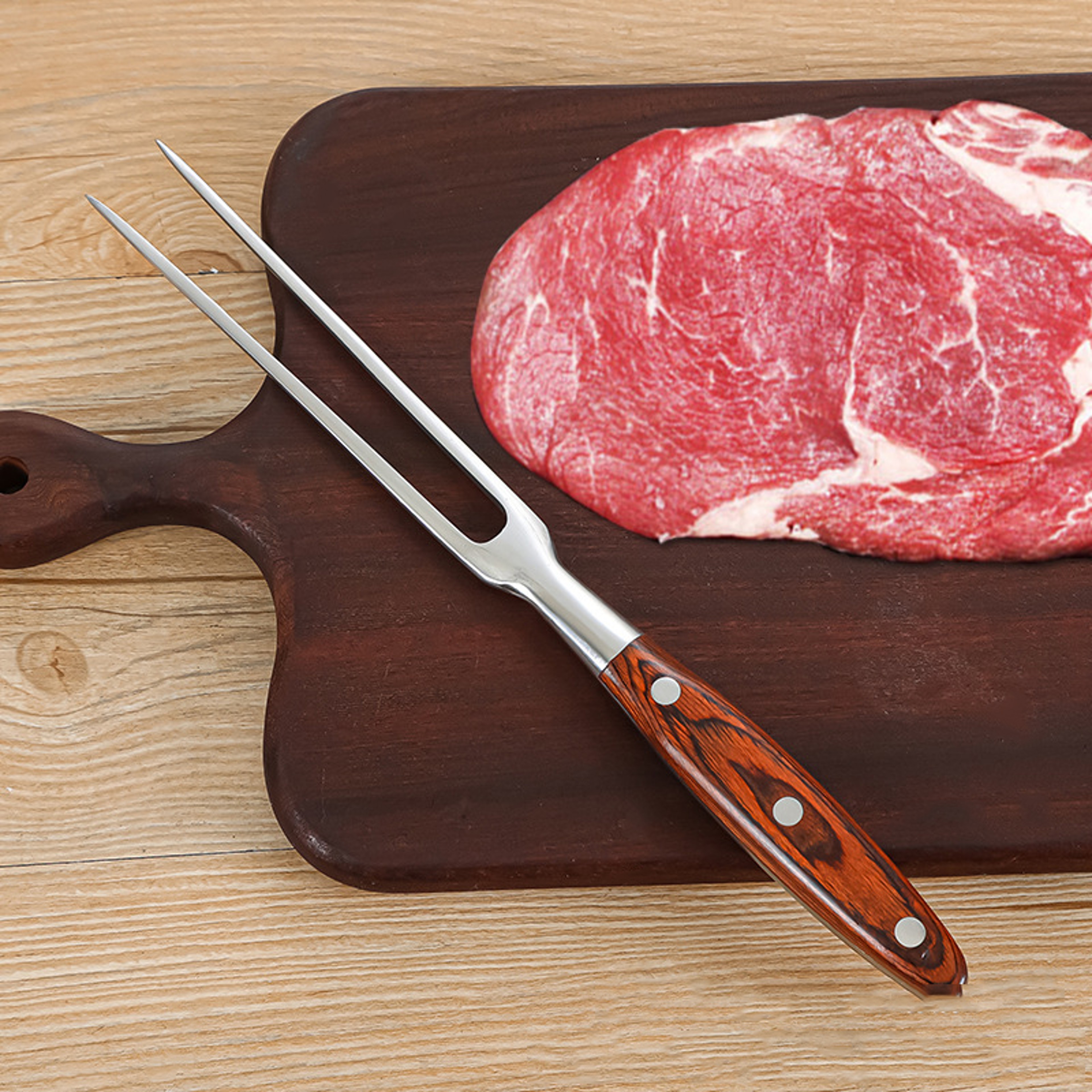 Barbecue Fork, Portable Outdoor BBQ, Stainless Steel Grill Tools, Beef Cooking Accessories – view 2