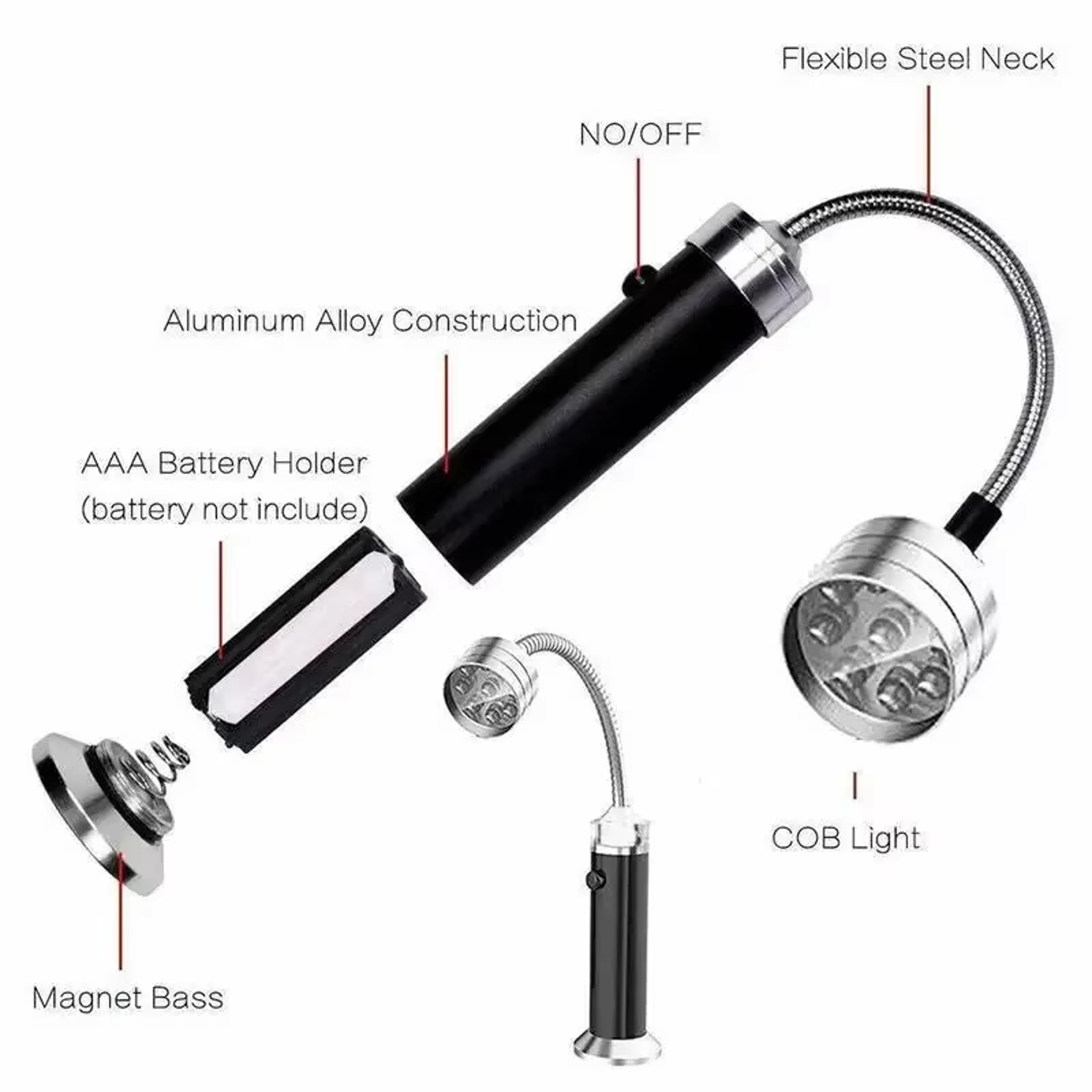 Magnetic BBQ Grill Lights Outdoor LED Gooseneck Lamp Adjustable Flexible Heat Resistant Lantern 1