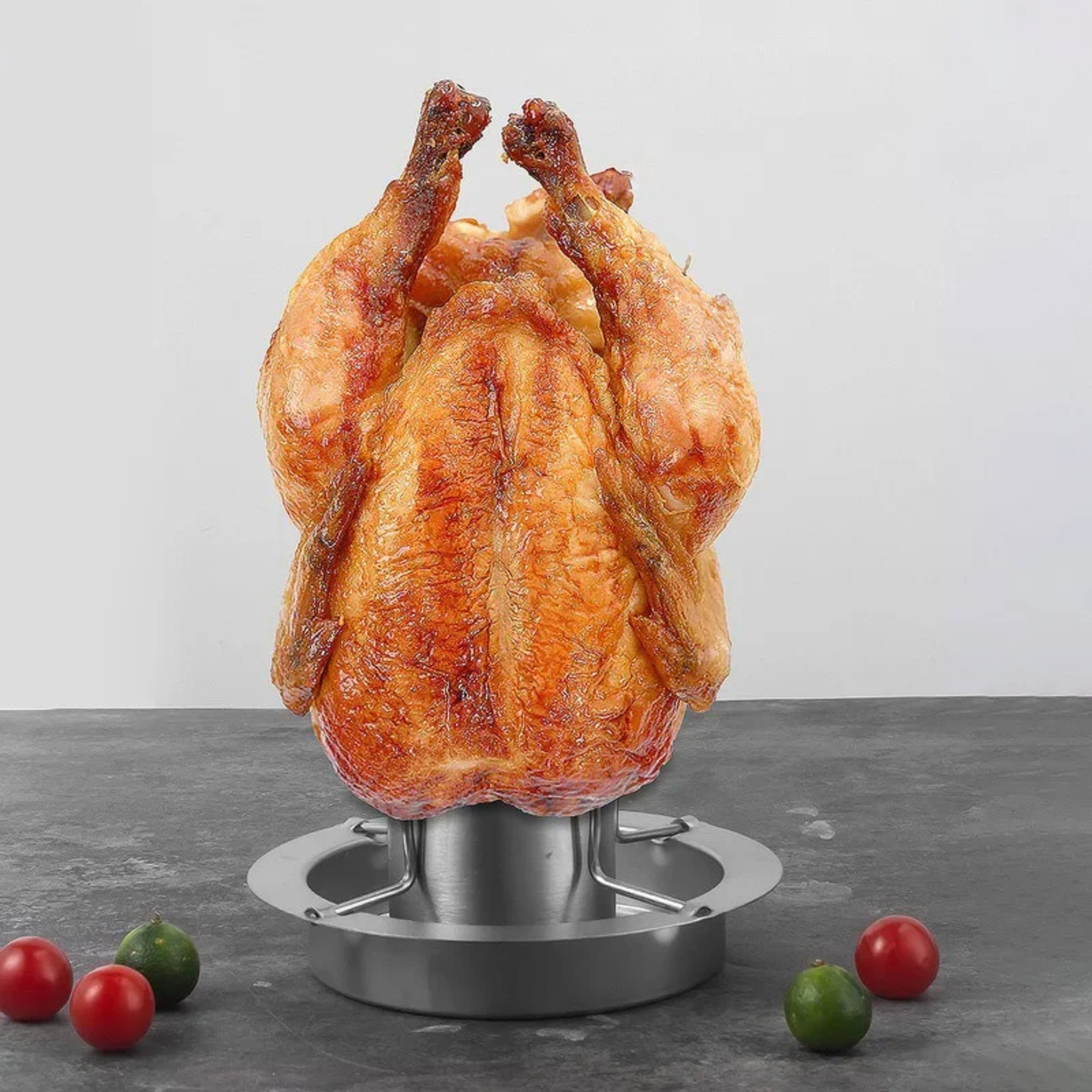 Stainless Steel Roasting Grill Stand Outdoor Portable Chicken Roaster Rack Removable Non Stick Gril 2