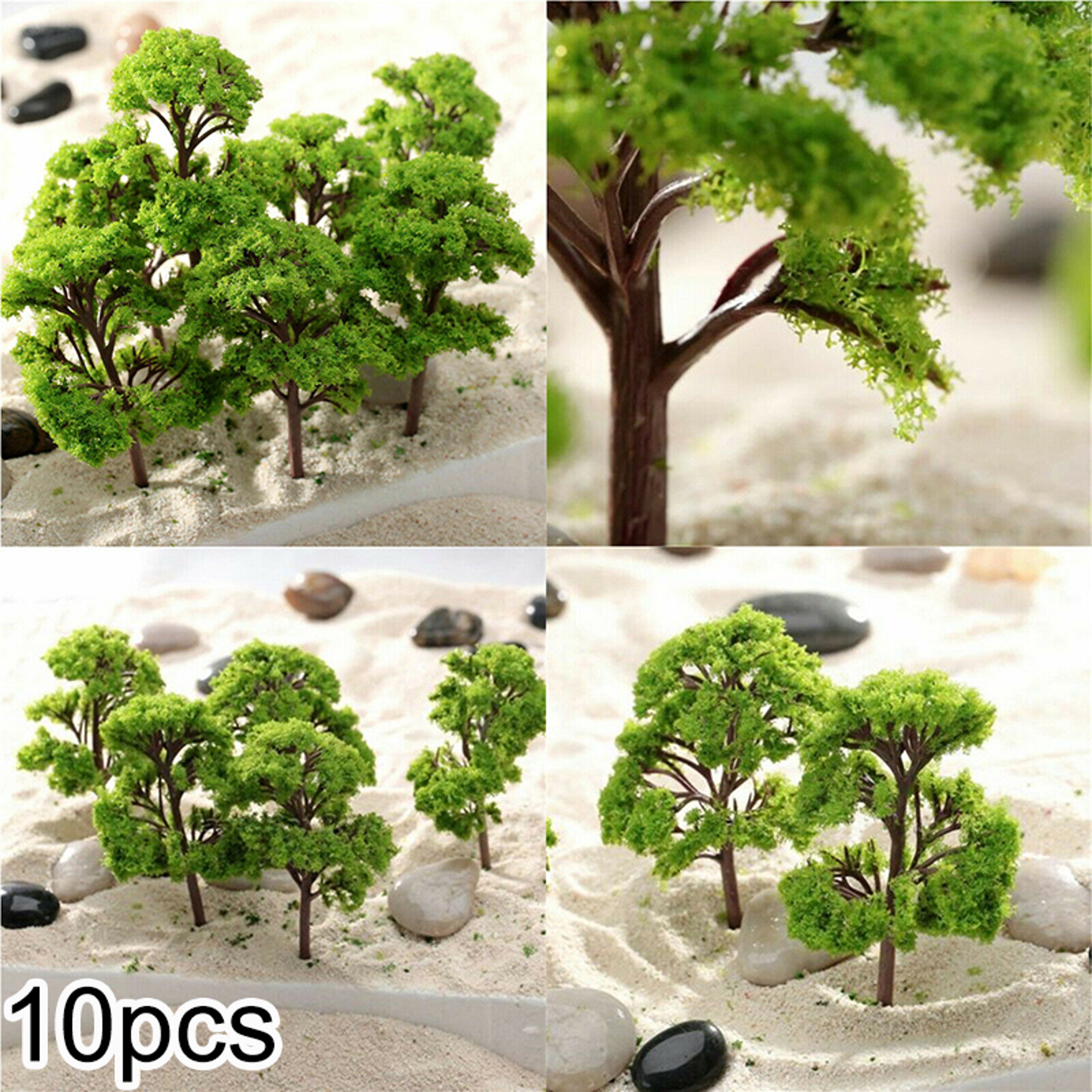 10pcs Plastic Model Trees, 4CM Railroad Scenery, Diorama Ornaments, House Living Room Kitchen Decor – view 6