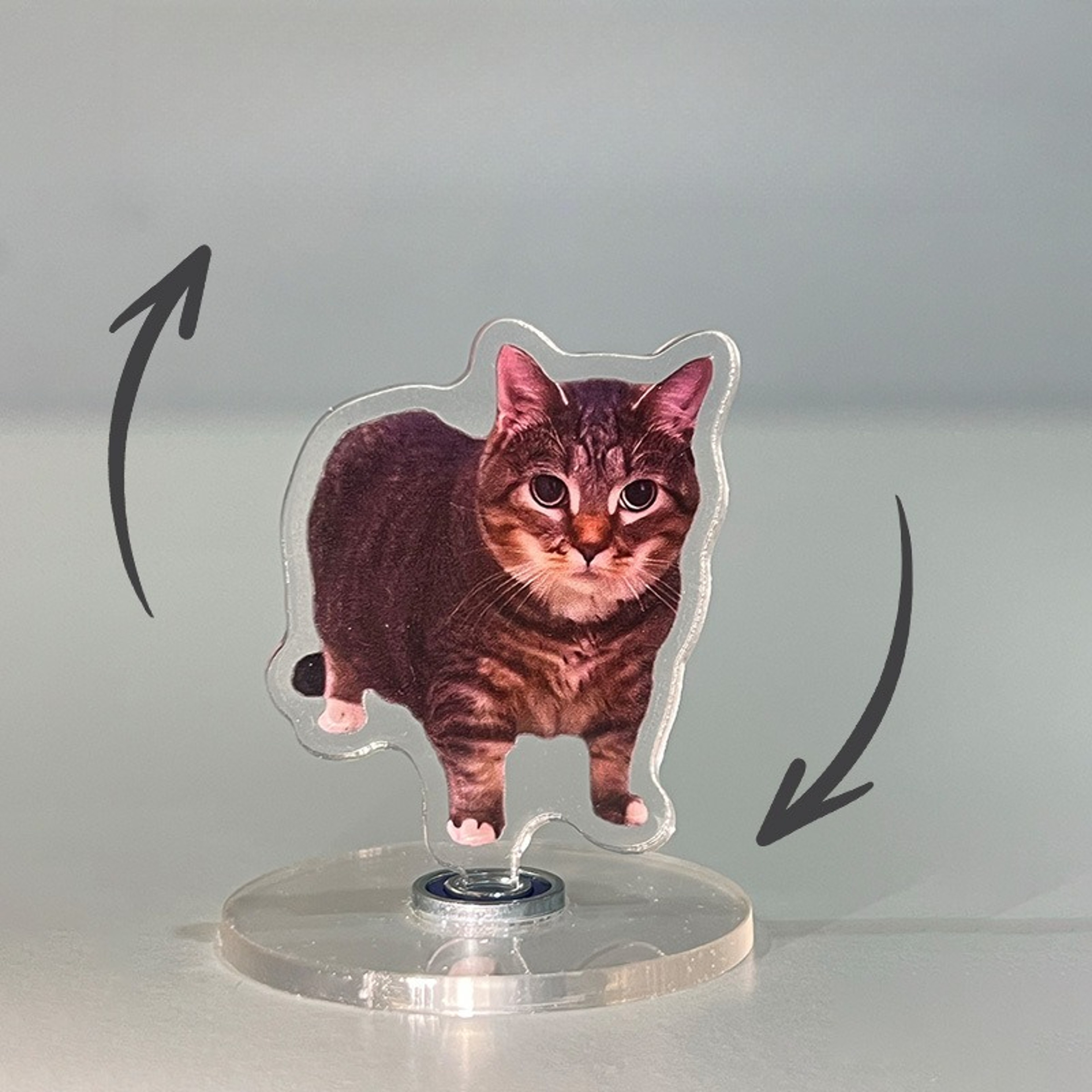 Cute Cat Acrylic Rotating Kitten Stand, Desk Decoration, Home Decor, Car, Motorcycle, Kids, Adults Gifts – view 2