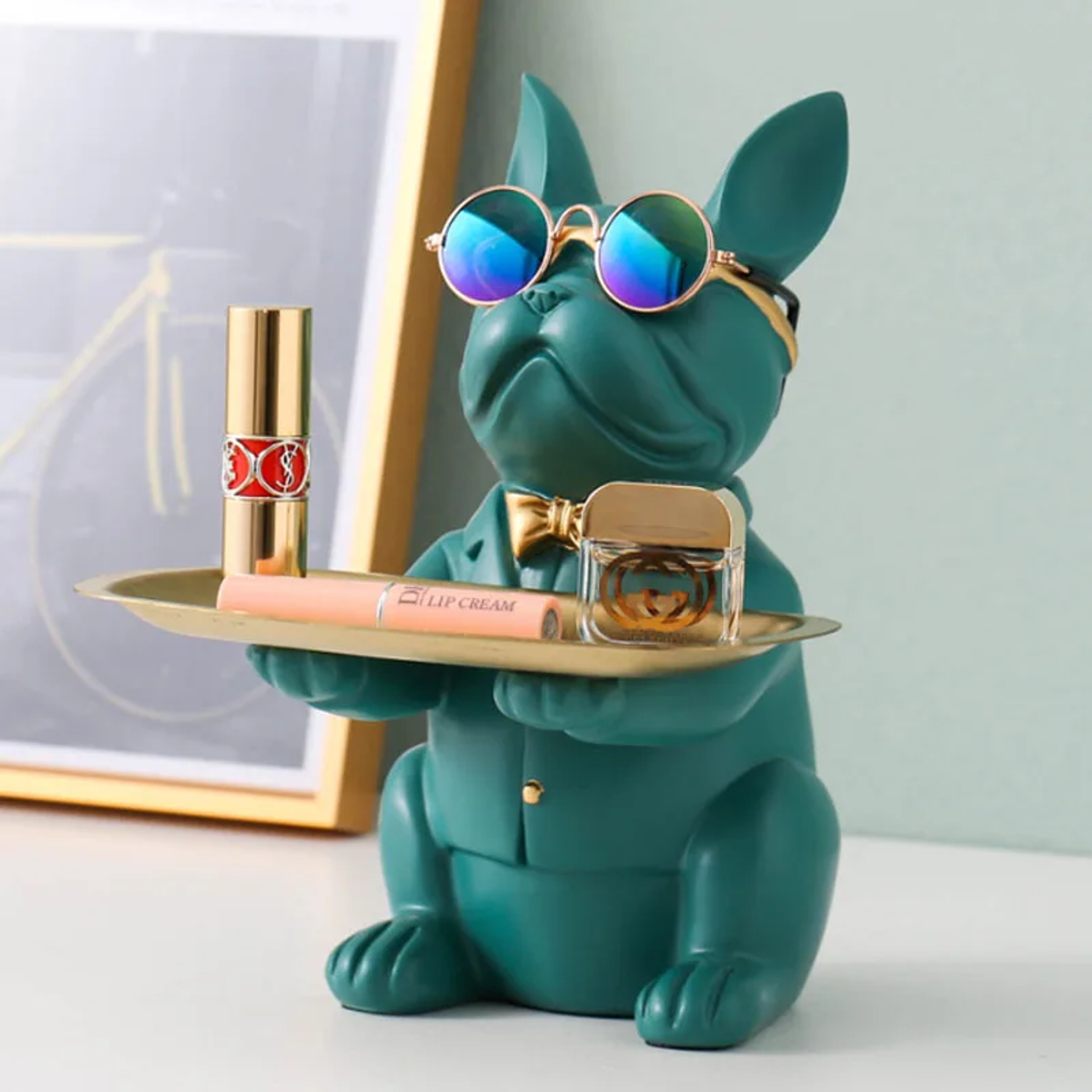 Multi Functional Bulldog Tray Creative Animal Statue Living Room Bedroom Miscellaneous Storage Home 3