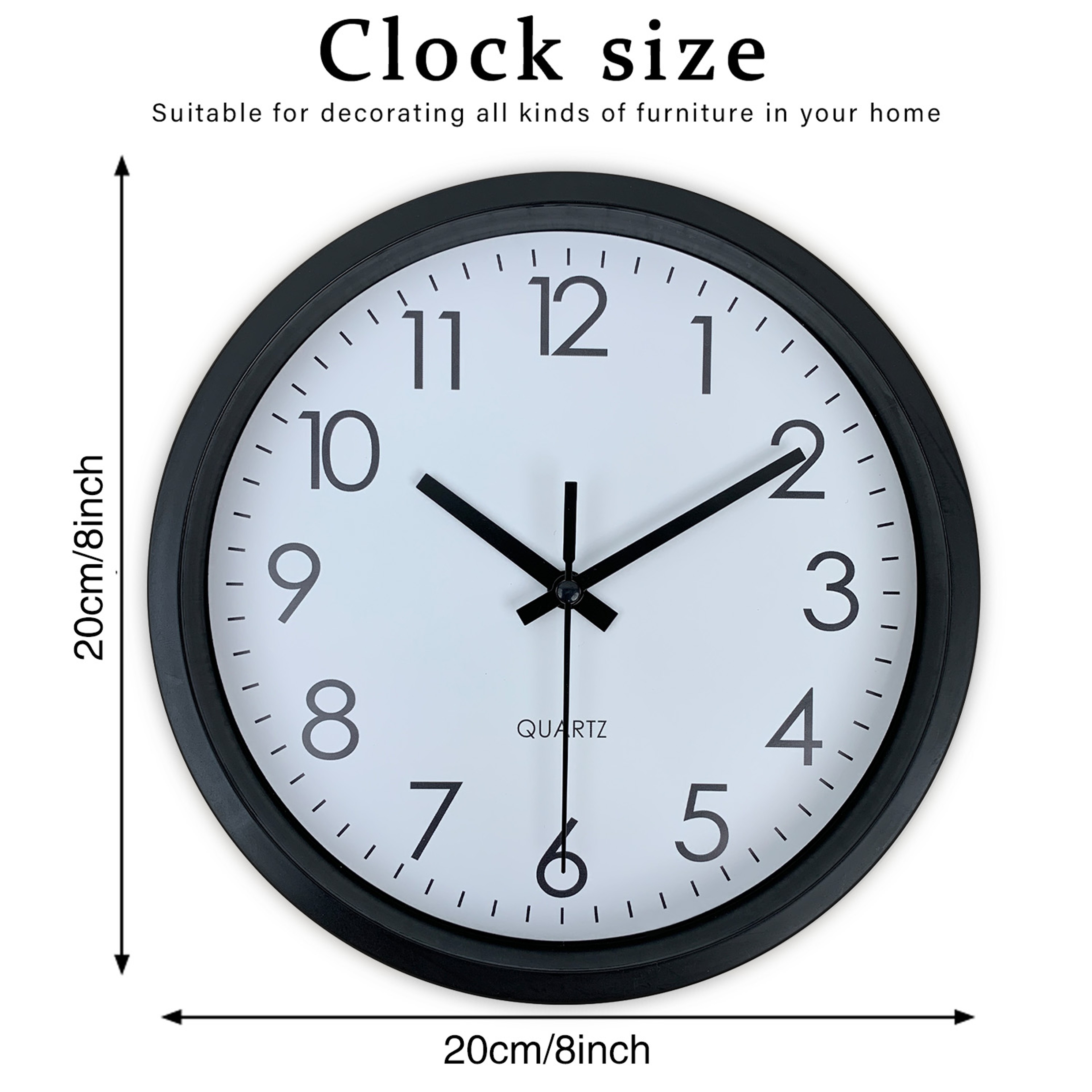Modern simple wall clock, silent non-ticking wall clock, bedroom study living room bathroom home wall decoration clock – view 3
