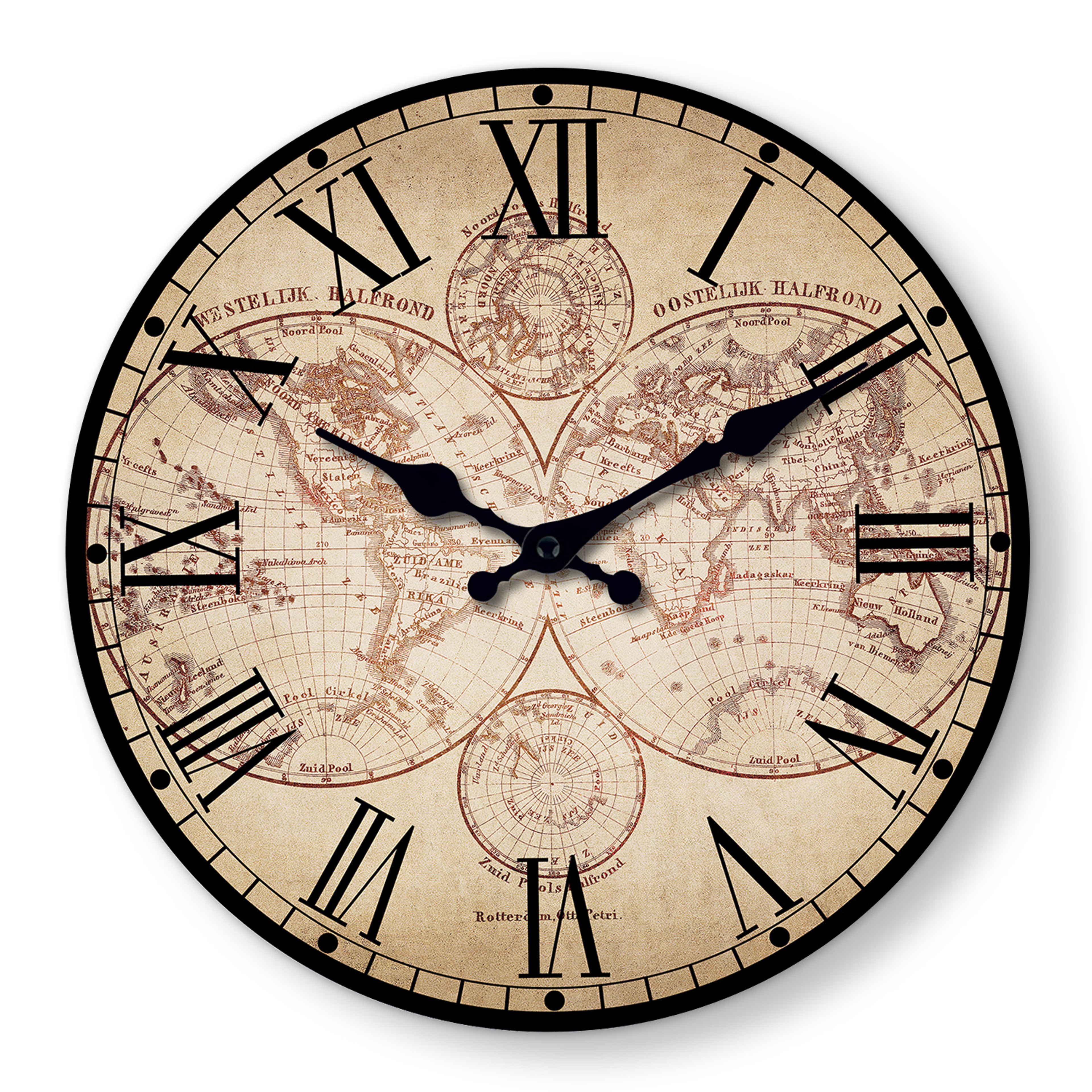 Retro Nautical Wall Clock Wooden Compass Pattern Clock Silent Quartz Home Decoration Beach Boat Liv 5