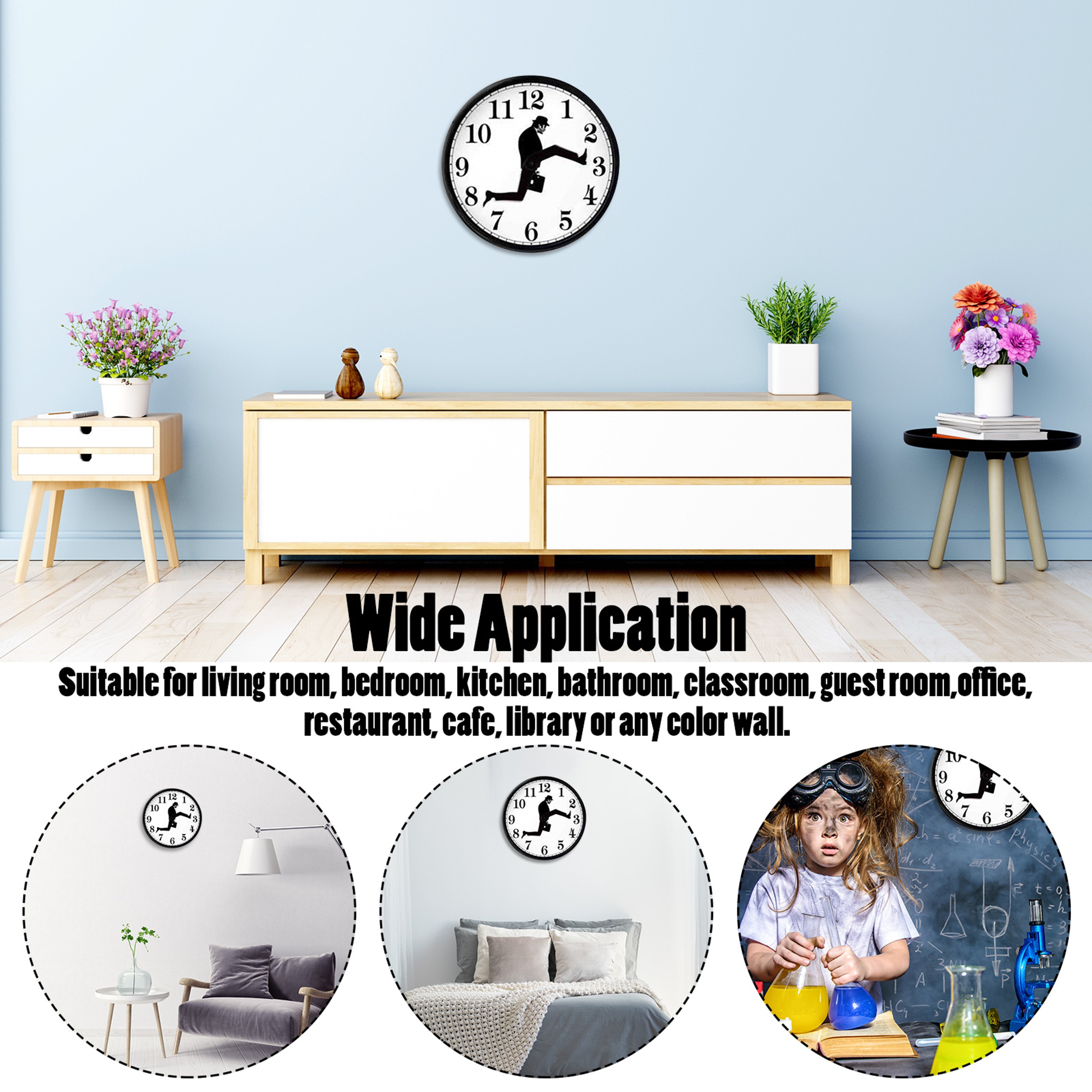 Silly Walk Wall Clock, Monty Python Inspired Creative Artwork, Sweep Seconds Mute Clock Wall Art for Home Living Room – view 2