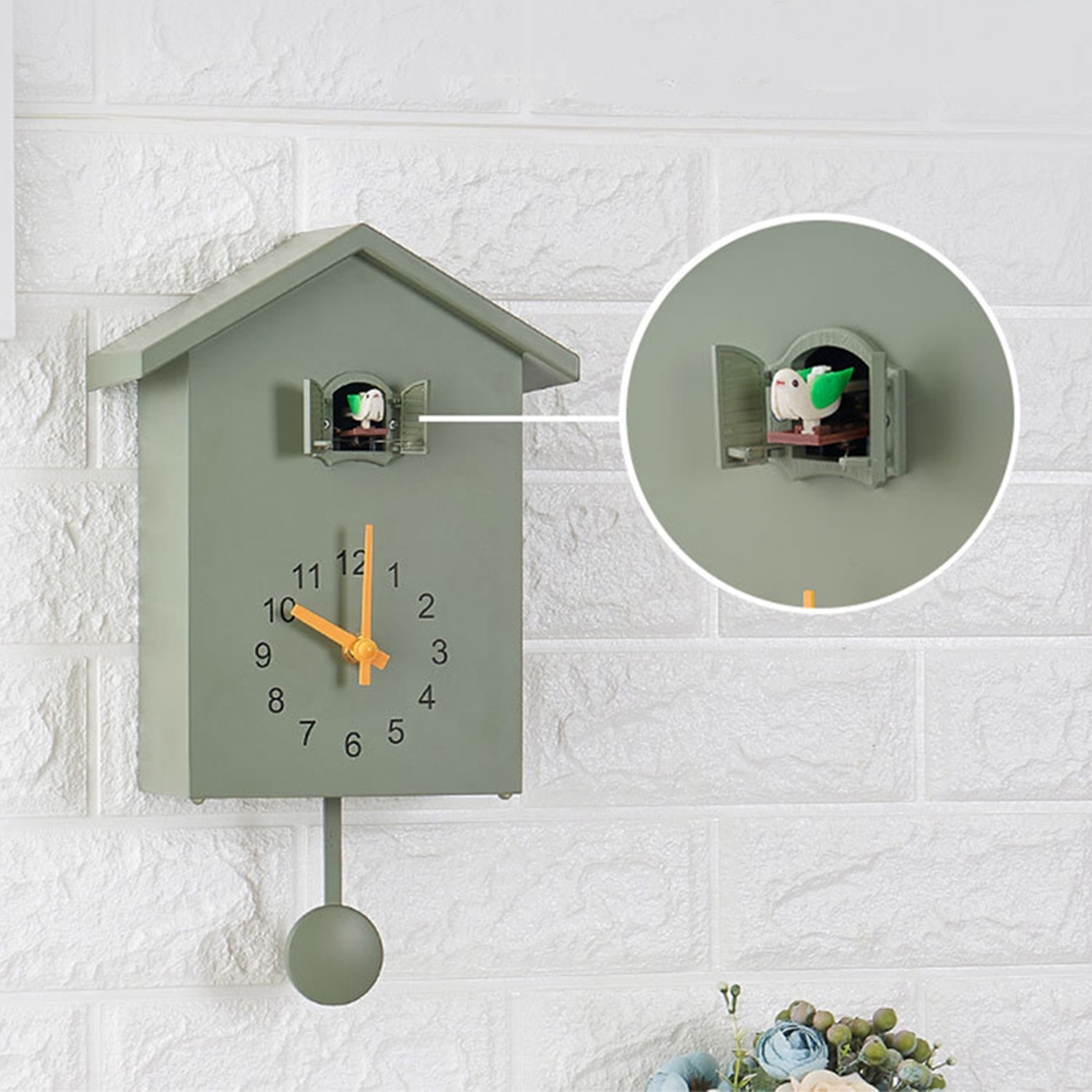 Cuckoo Wall Clock, Integer Time Reported, Low Noise Sports Pendulum Wall Art Home Decor – view 3