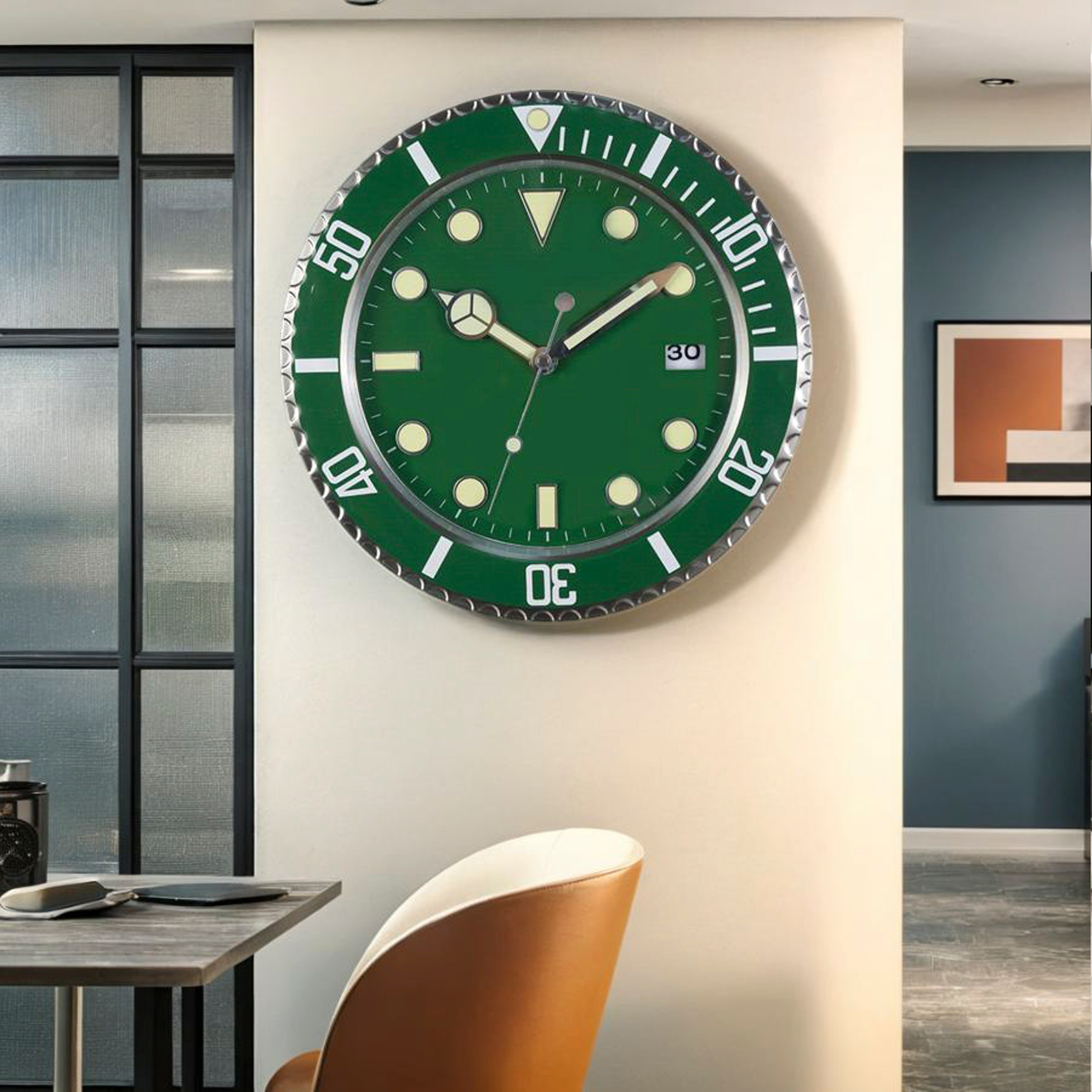 European Style Minimalist Quartz Clock, Metal Modern Luminous Wall Clock, Living Room Decoration Creative – view 5